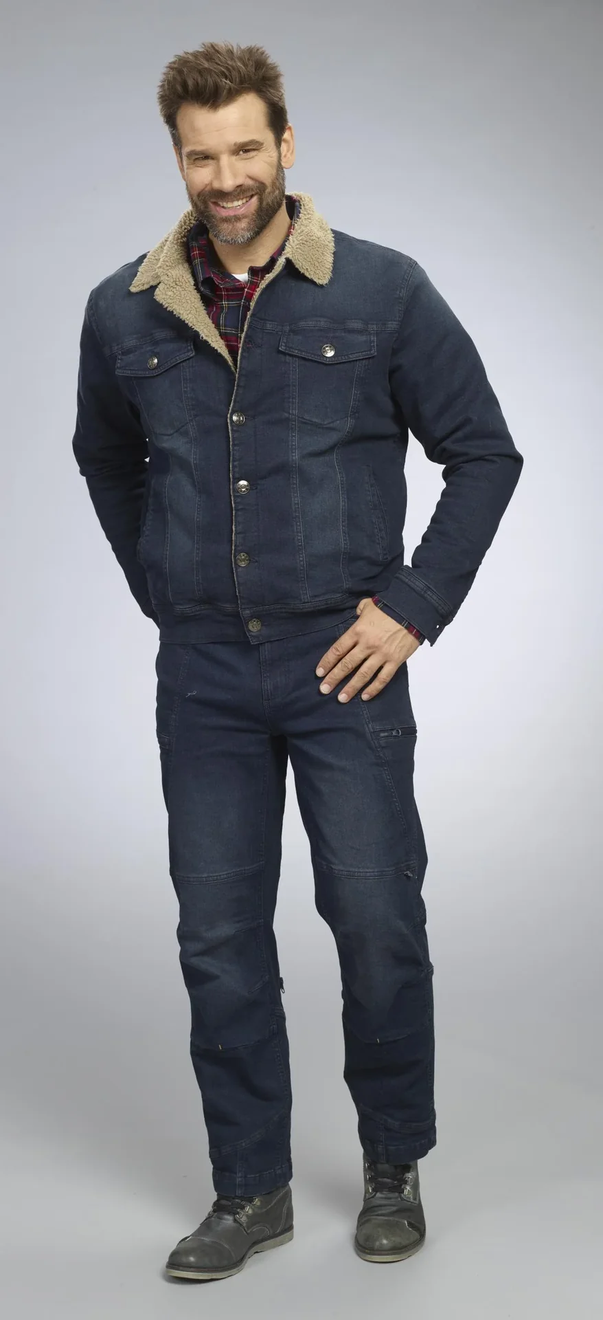 Jeansjacke mit Teddyfutter, Farbe jeanblau, Gr.M - 4