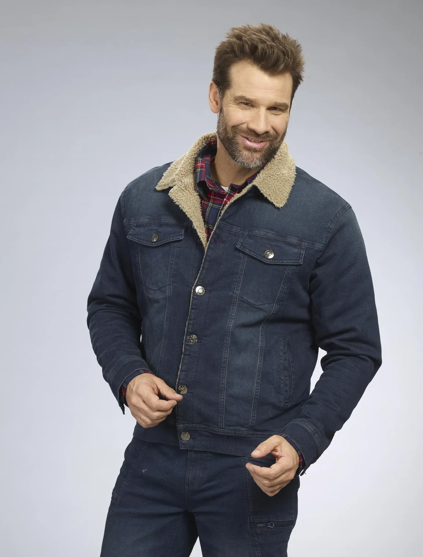 Jeansjacke mit Teddyfutter, Farbe jeanblau, Gr.M - 6