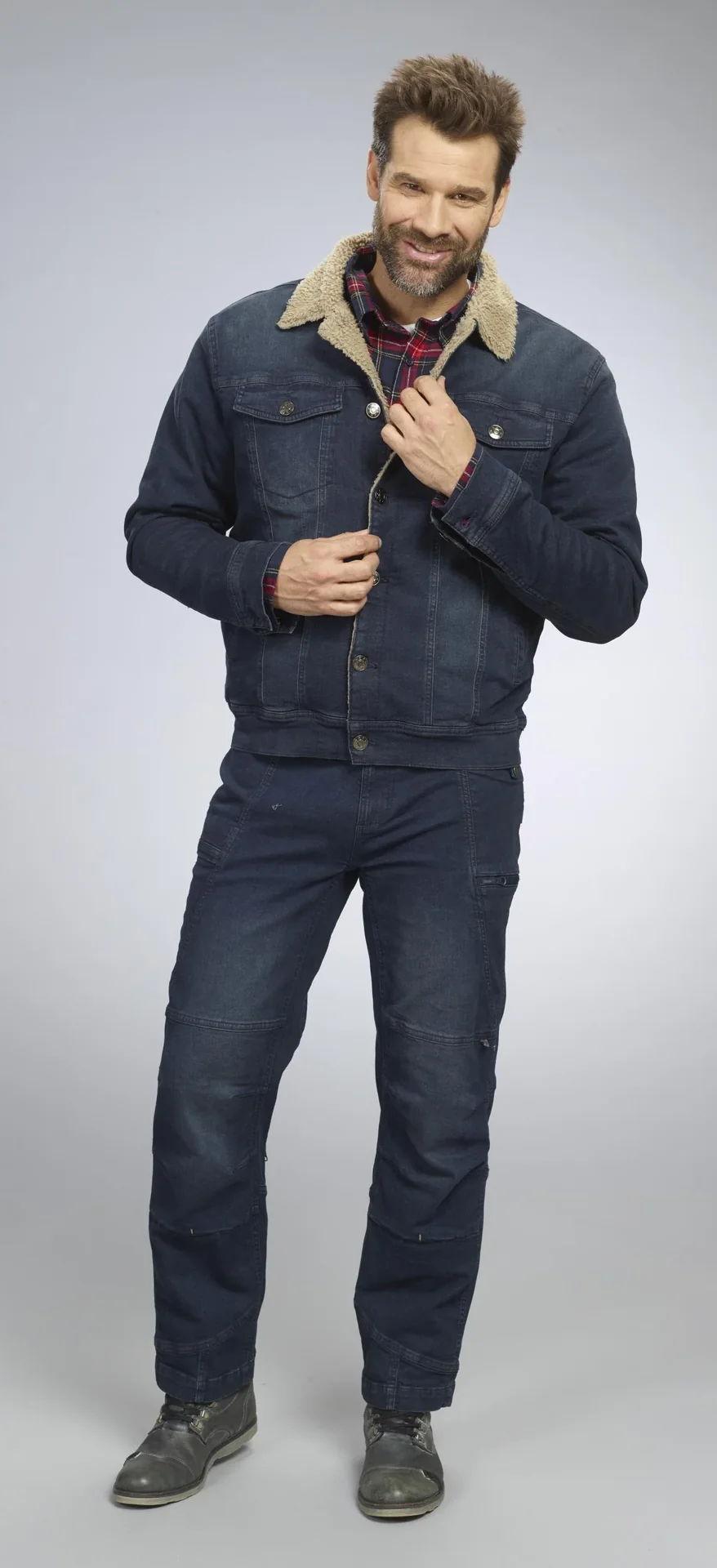 Jeansjacke mit Teddyfutter, Farbe jeanblau, Gr.M - 7