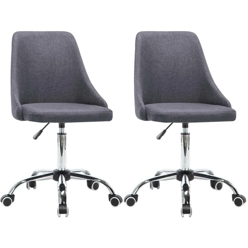 Esszimmerstühle 2 Stück Stoff dunkelgrau - 0