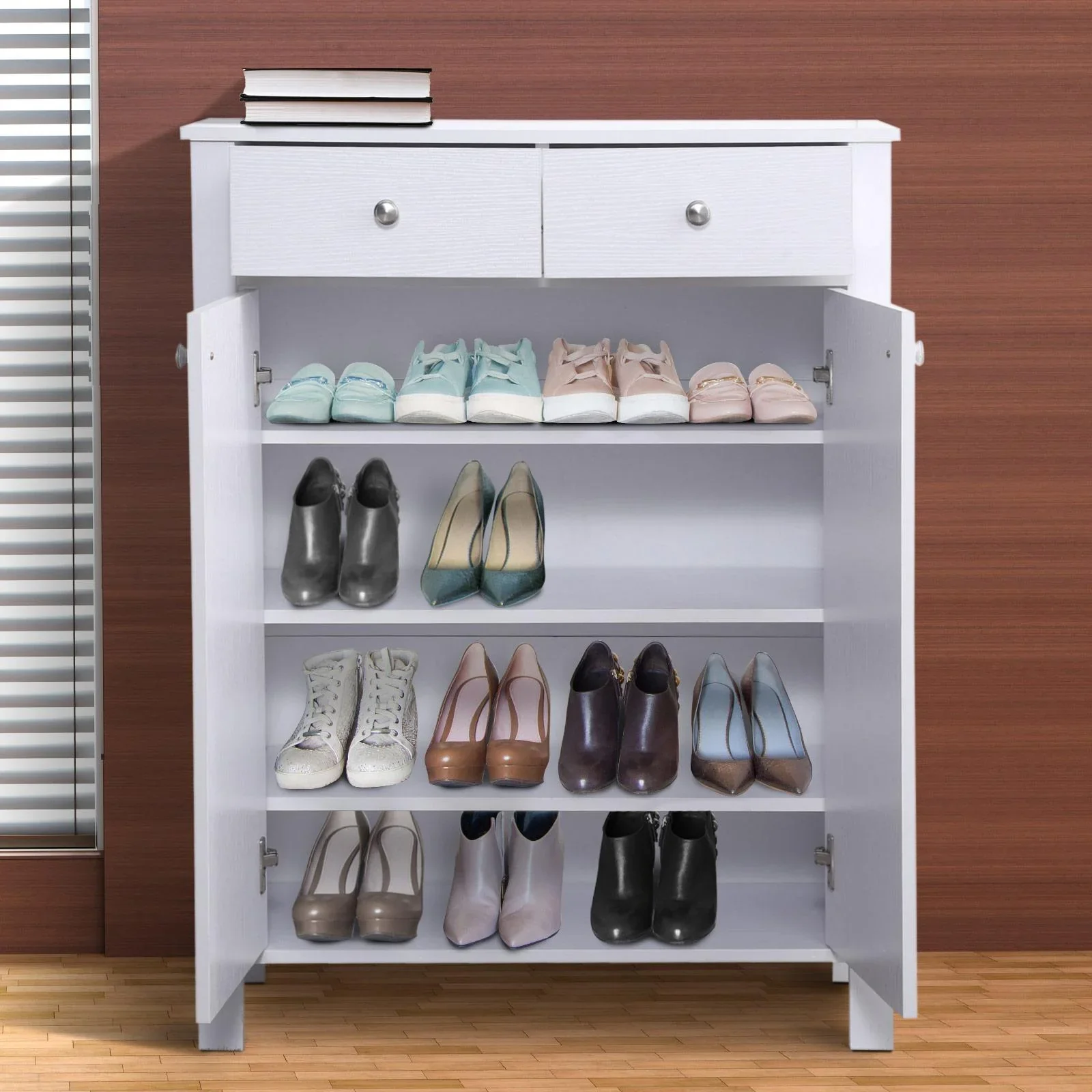 Schuhschrank mit 2 Schubladen - 0