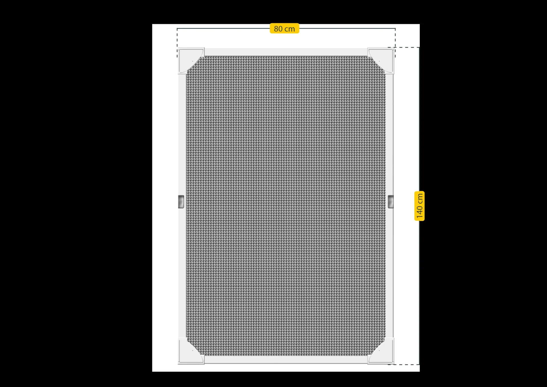 Fliegengitter für Dachfenster mit Magnetrahmen, Farbe weiß, 80 x 140 cm - 2