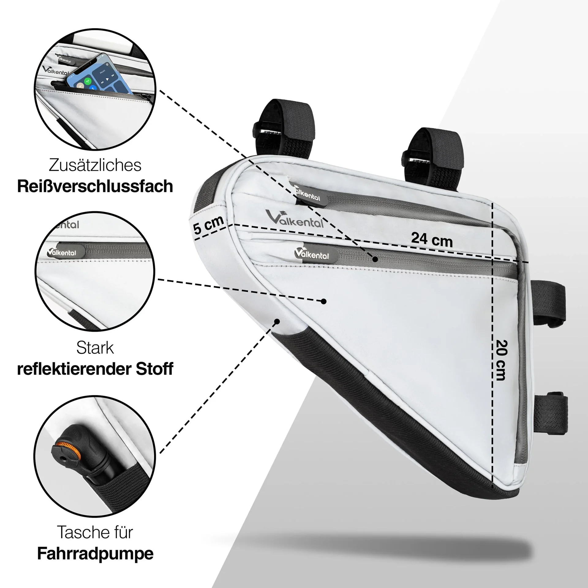 Triangle Bag, Grau relfektierend - 0