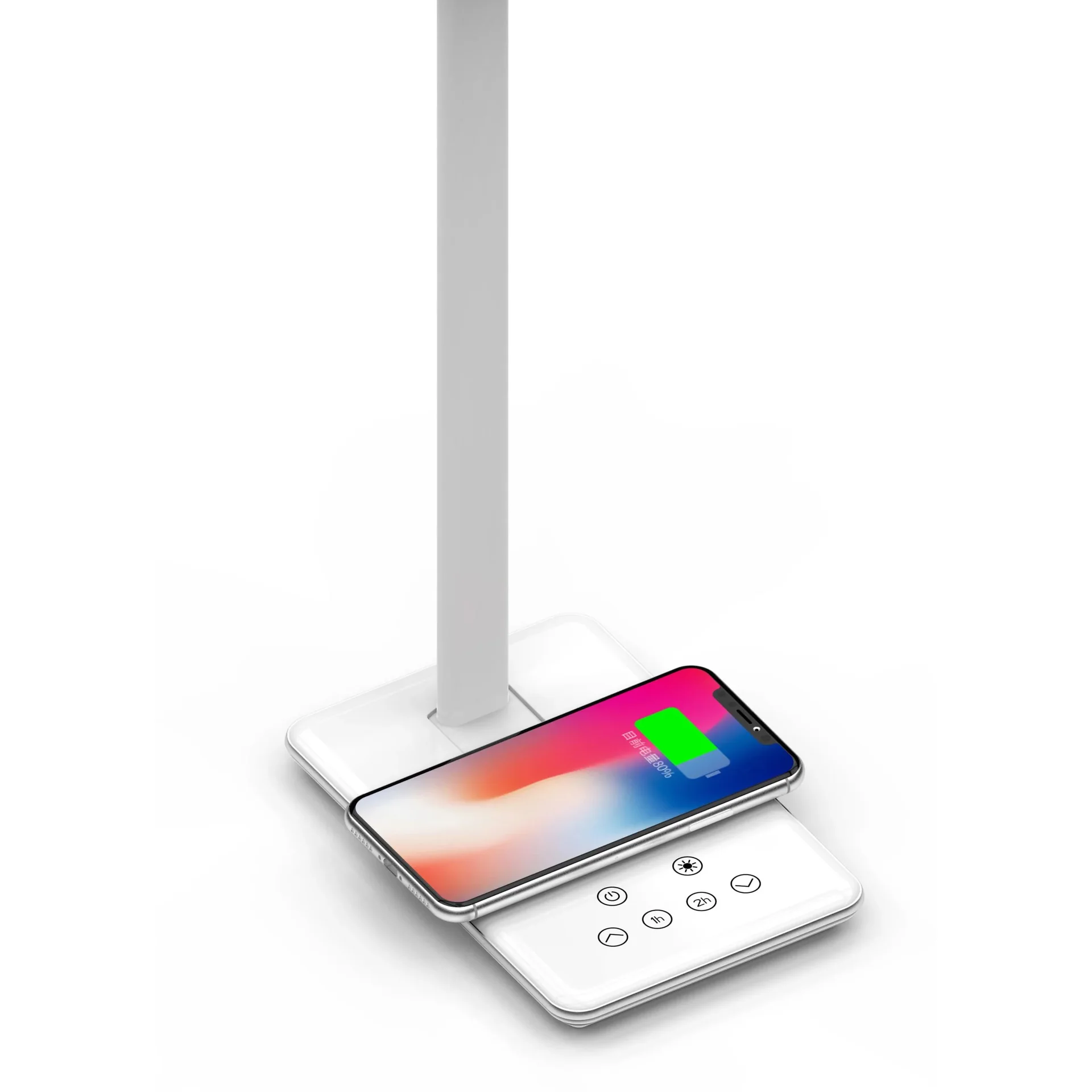 VT-7405 Tischleuchte / Schreibtischleuchte mit drahtlosem QI-Ladegerät - weiß - 0
