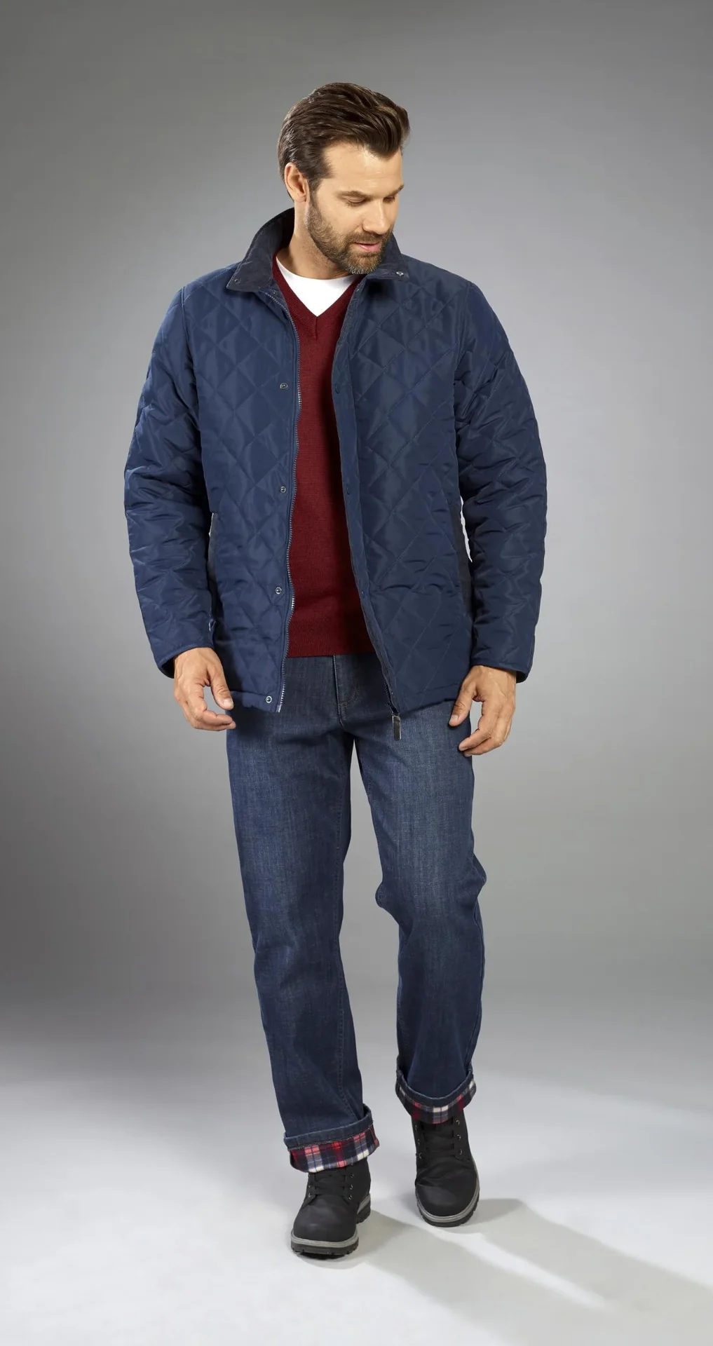 Steppjacke mit Stehkragen, Farbe marine, Gr. M - 3