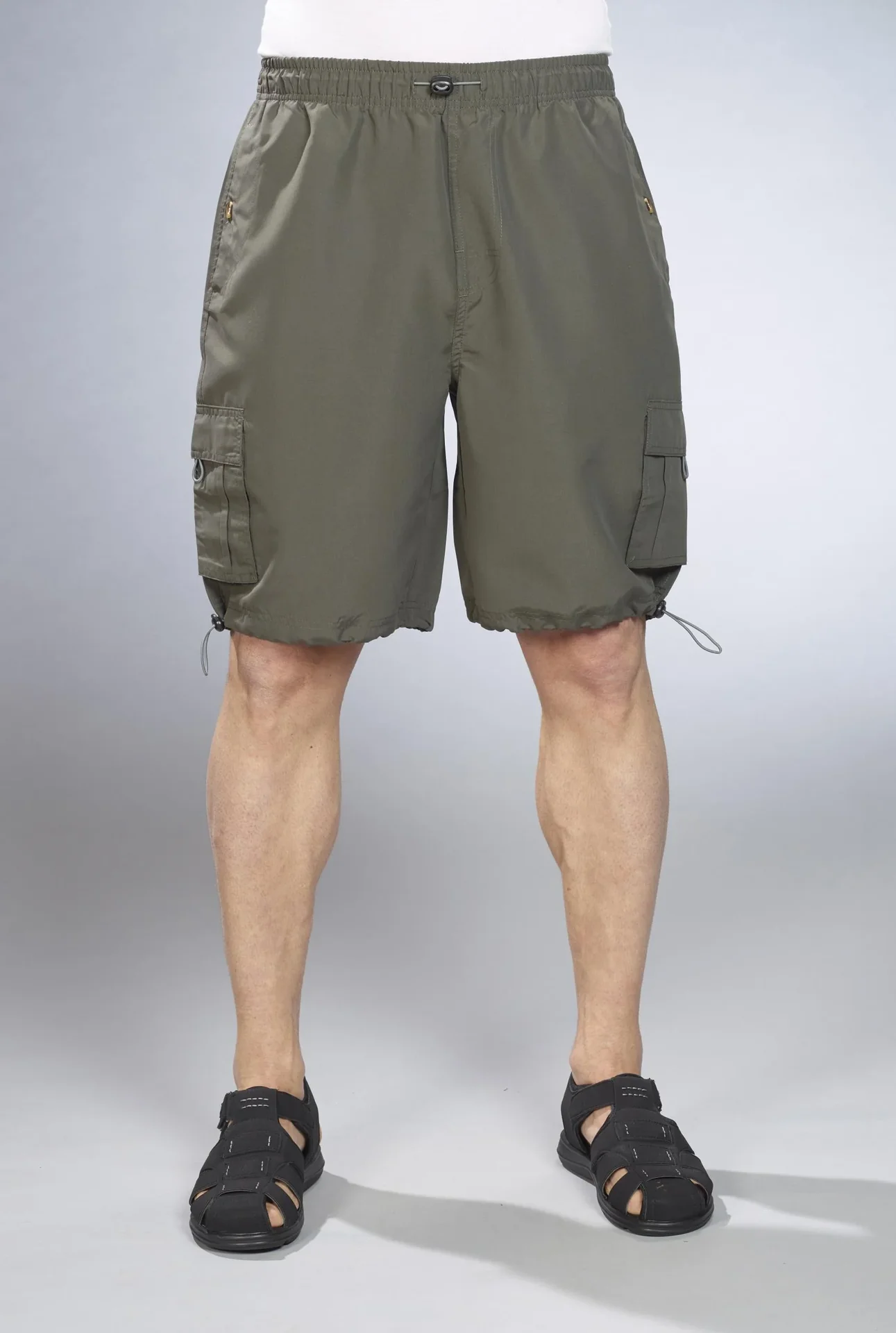 Herren Shorts mit Gummizug, Farbe oliv, Gr. L - 2