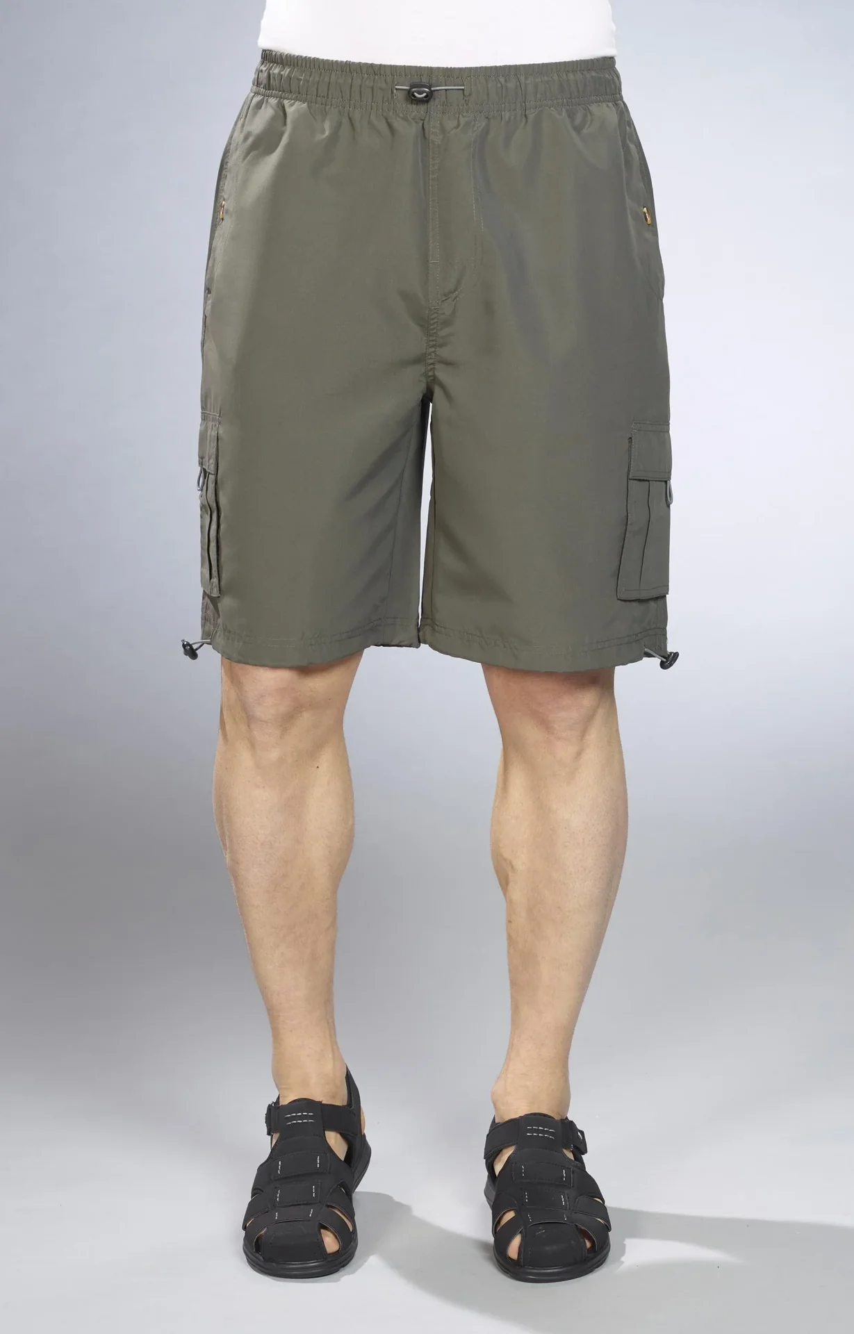 Herren Shorts mit Gummizug, Farbe oliv, Gr. L - 3