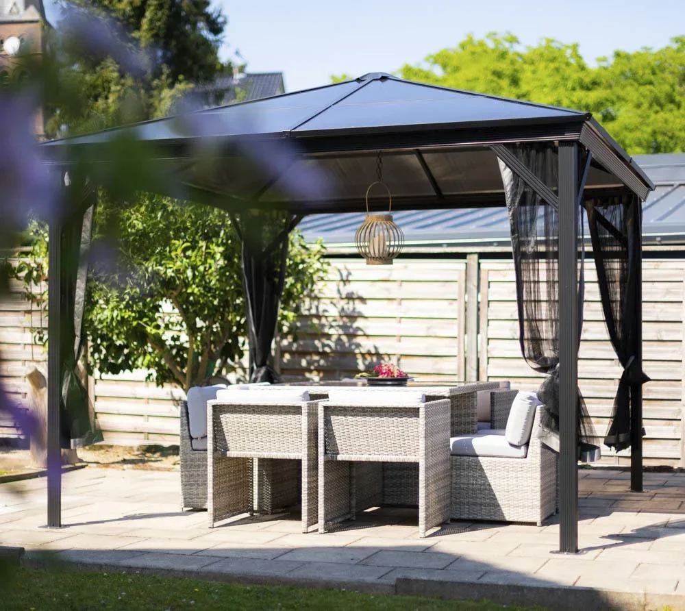 Aluminium Pavillon Verona, 10 x 10, Farbe anthrazit mit HardTop - 5