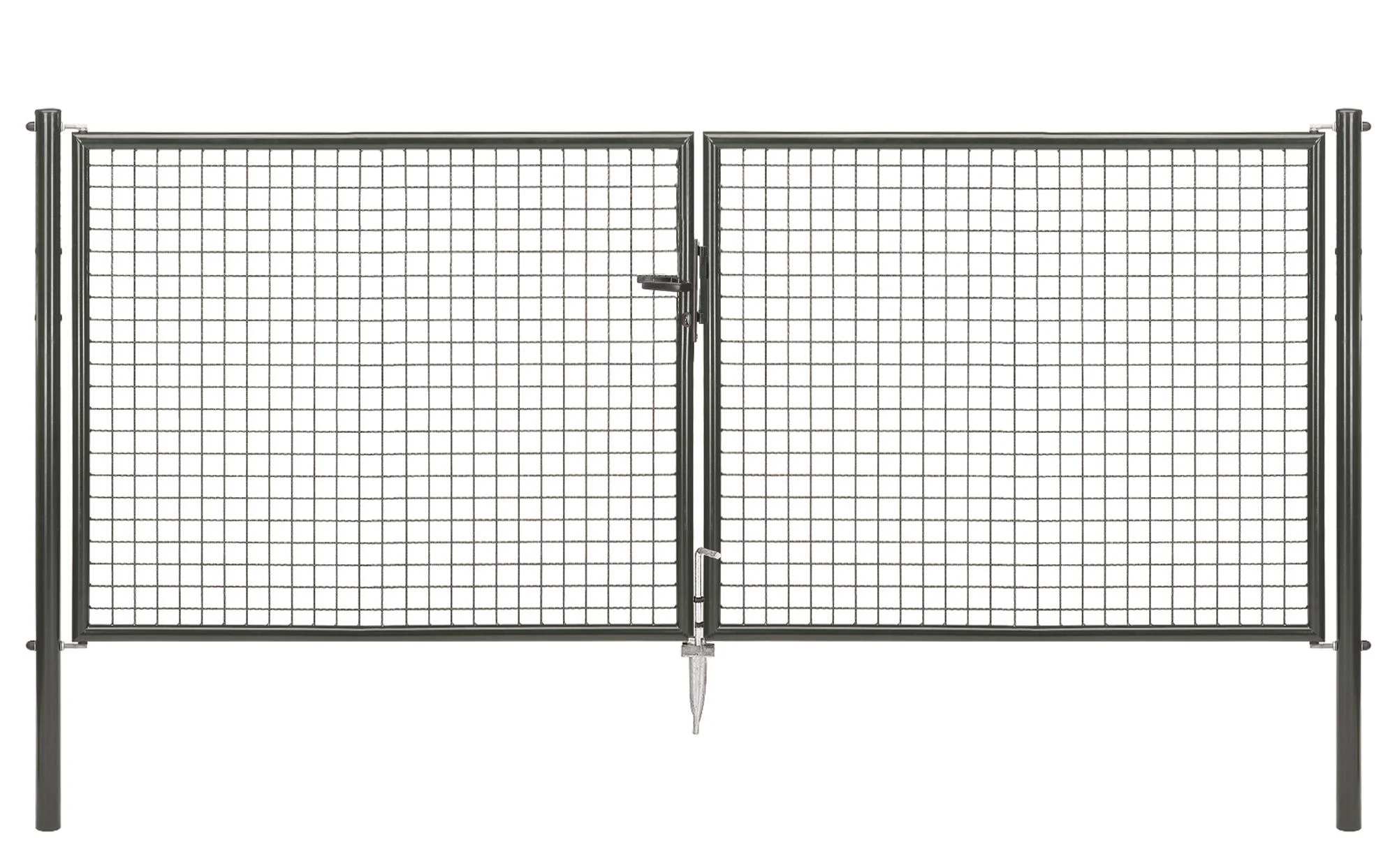 Doppeltor-Set Wellengitter inkl. Pfosten 3 x 1,25 m anthrazit - 0