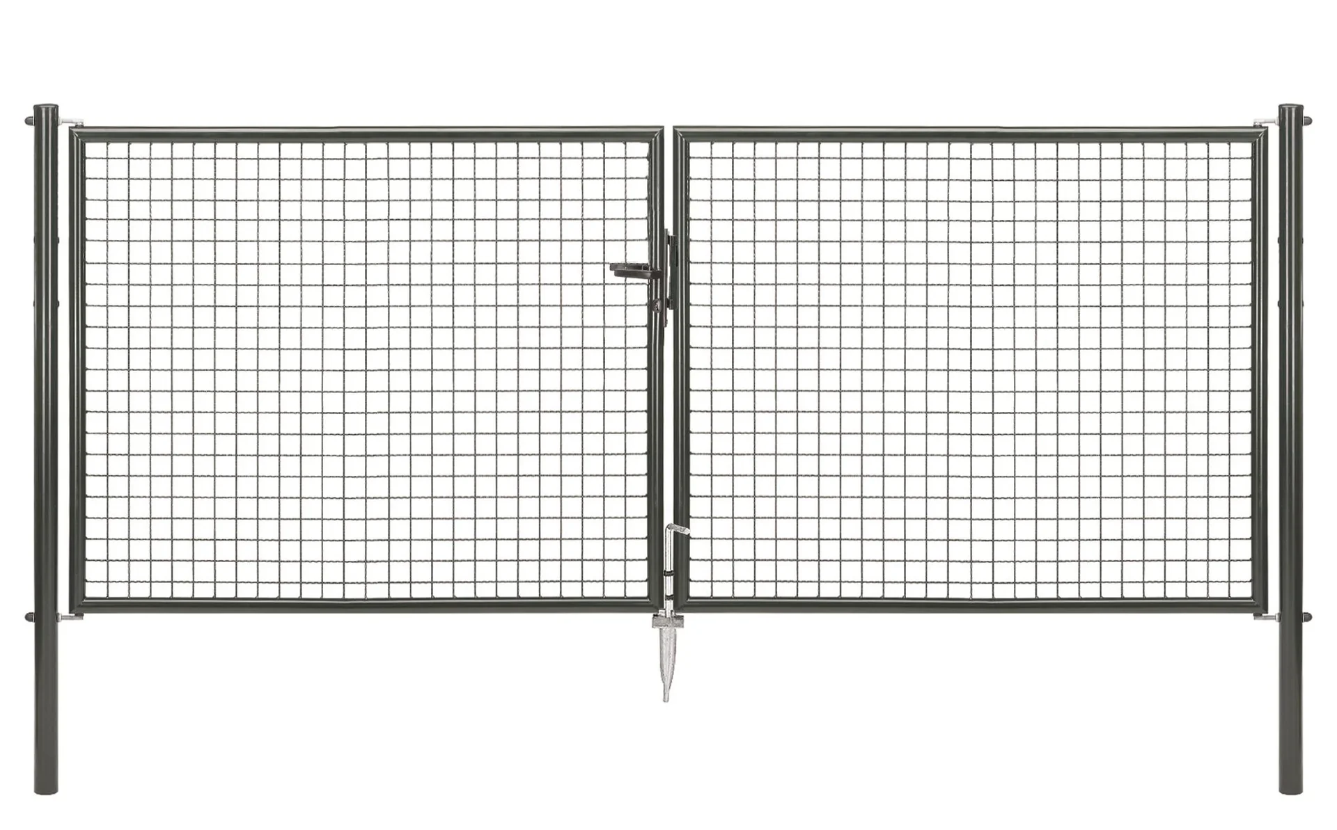 Doppeltor-Set Wellengitter inkl. Pfosten 3 x 1,25 m anthrazit - 0