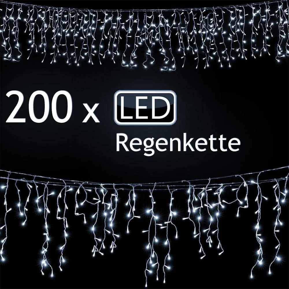 Weihnachtsbeleuchtung Lichterkette - 200 LEDs - 10 m - Innen und Außen - 1