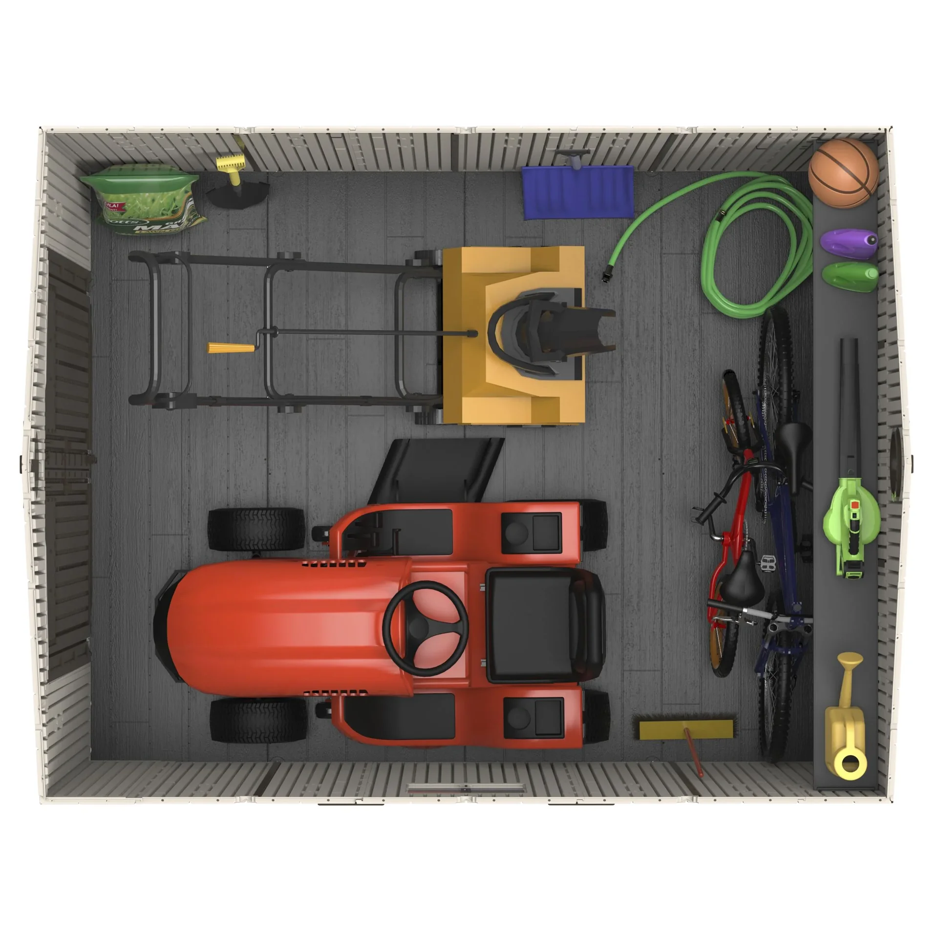 Kunststoff Gerätehaus Saturn dunkelgrau, 244 x 305 x 244 cm - 0