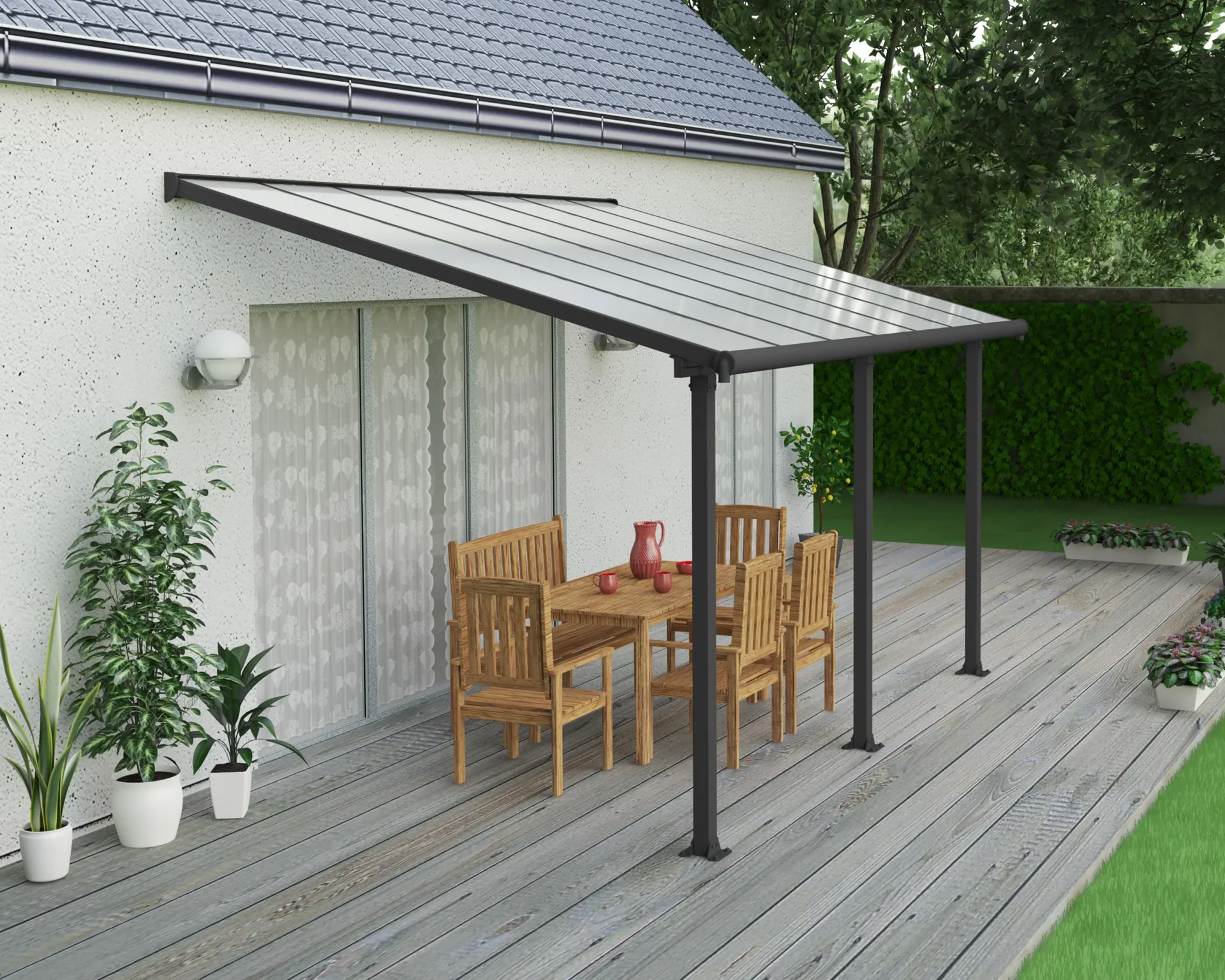 Terrassendach „Olympia“, Anthrazit, 3 x 4,25 m - 1