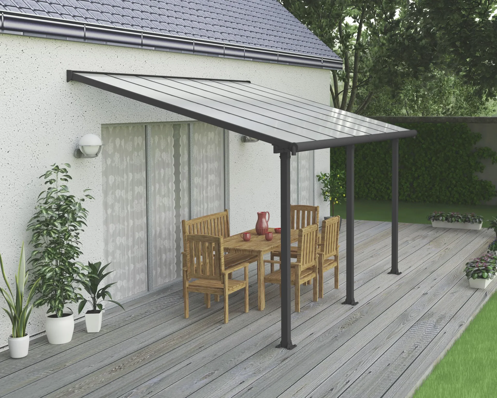 Terrassendach „Olympia“, Anthrazit, 3 x 4,25 m - 6