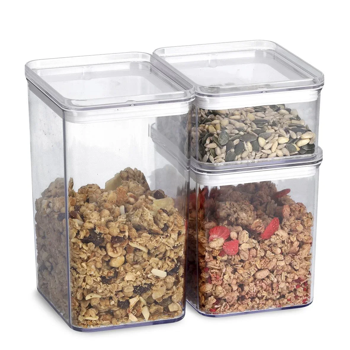 Vorratsdosen-Set, 3-teilig, Kunststoff, transparent - 3