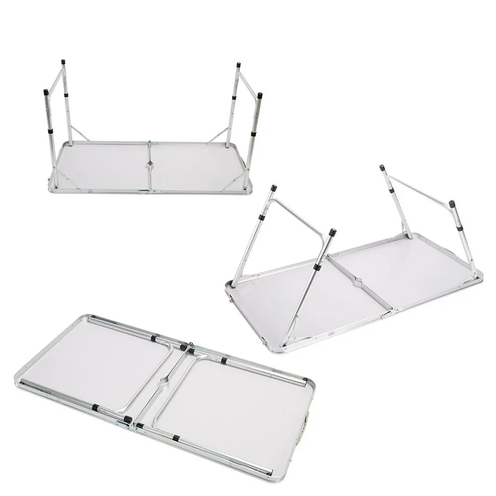Klappbare Campingbank 5 Stück weißes Aluminium - 6