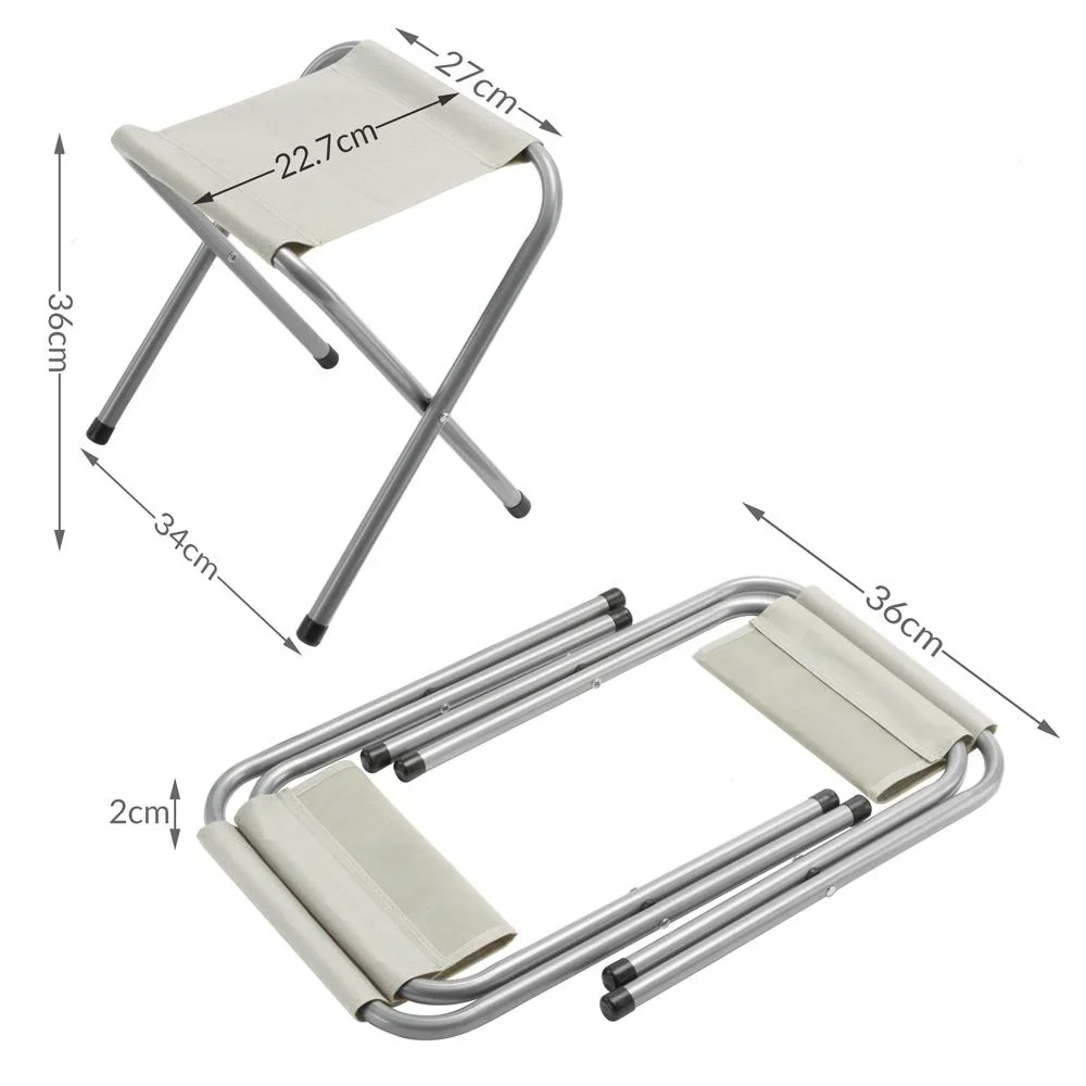Klappbare Campingbank 5 Stück weißes Aluminium - 8