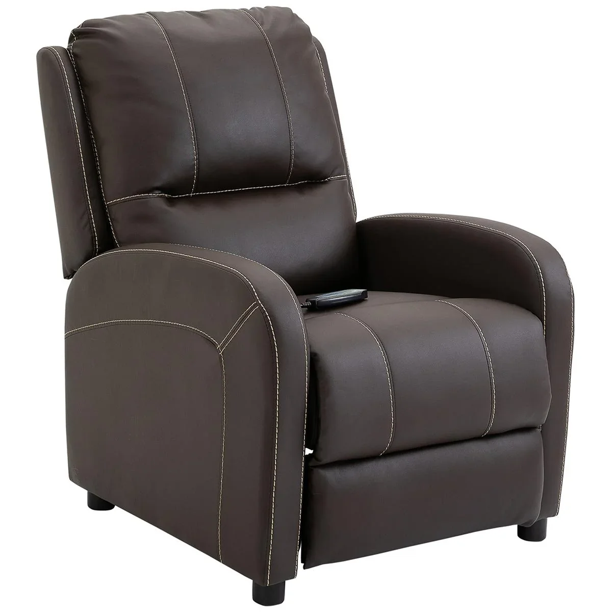 Massagesessel TV-Sessel Relaxsessel Wohnzimmer 165°-Neigung Kunstleder Metall Dunkelbraun 70 x 88 x 100 cm - 1
