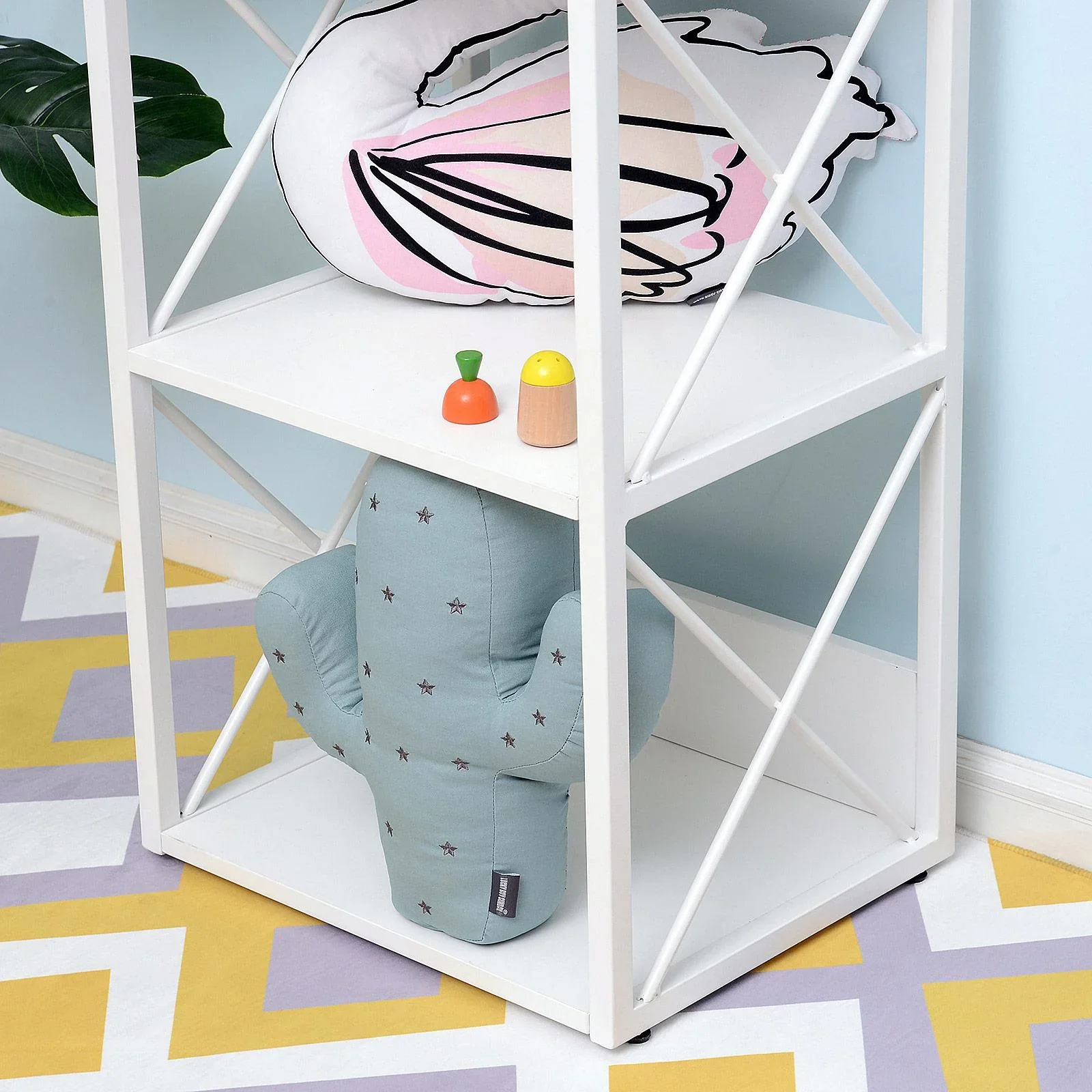 Standregal Bücherregal Aufbewahrungsregal Metall Weiß 40 x 35 x 72,5 cm - 1