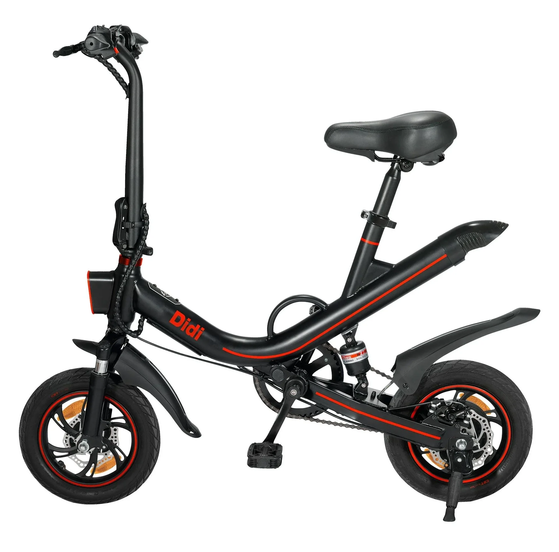 Unisex Mini-Faltrad, 12 Zoll, Automatikschaltung, schwarz, "City" - 0