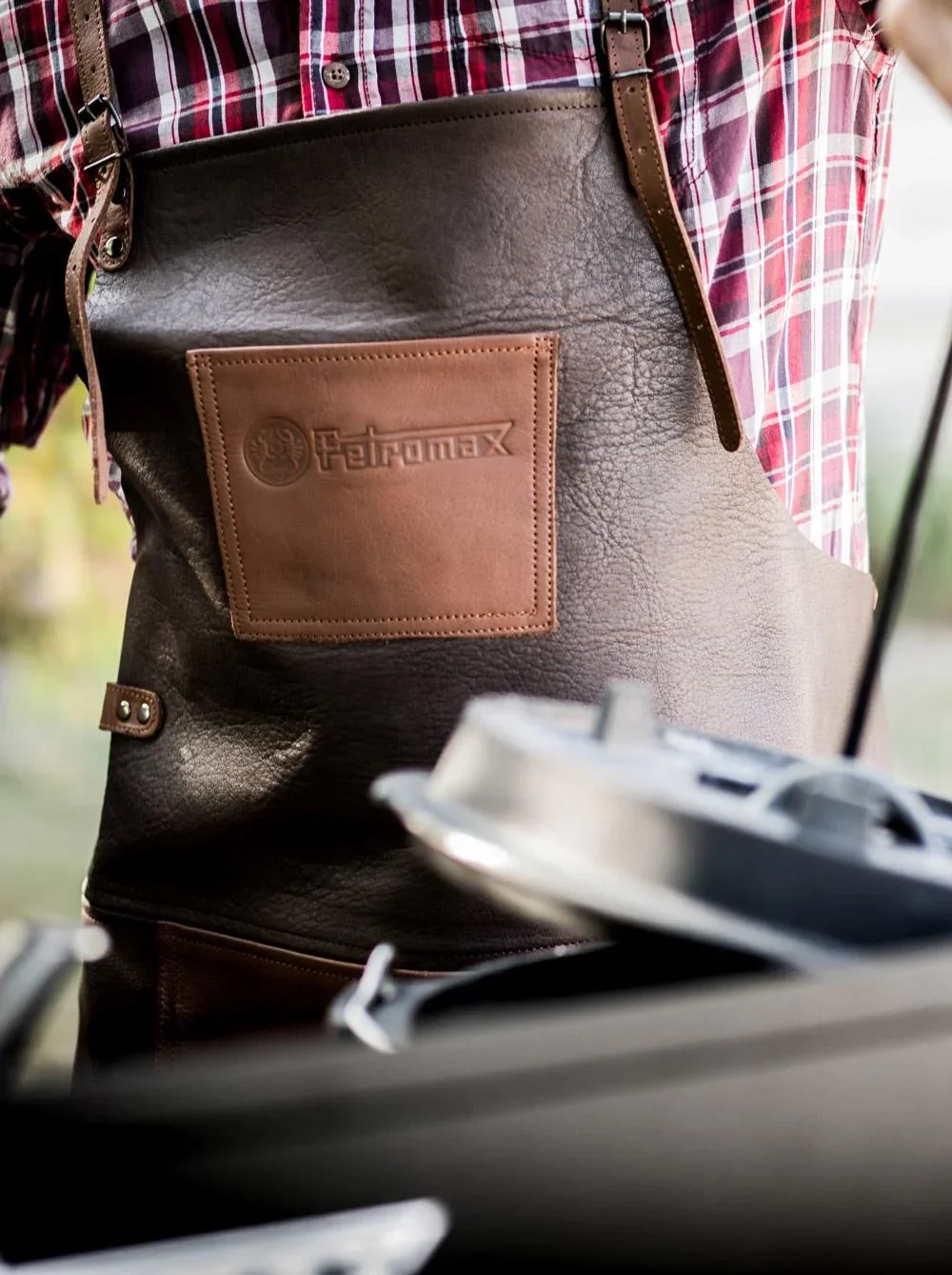 Büffelleder-Schürze mit gekreuztem Rückenband - 7