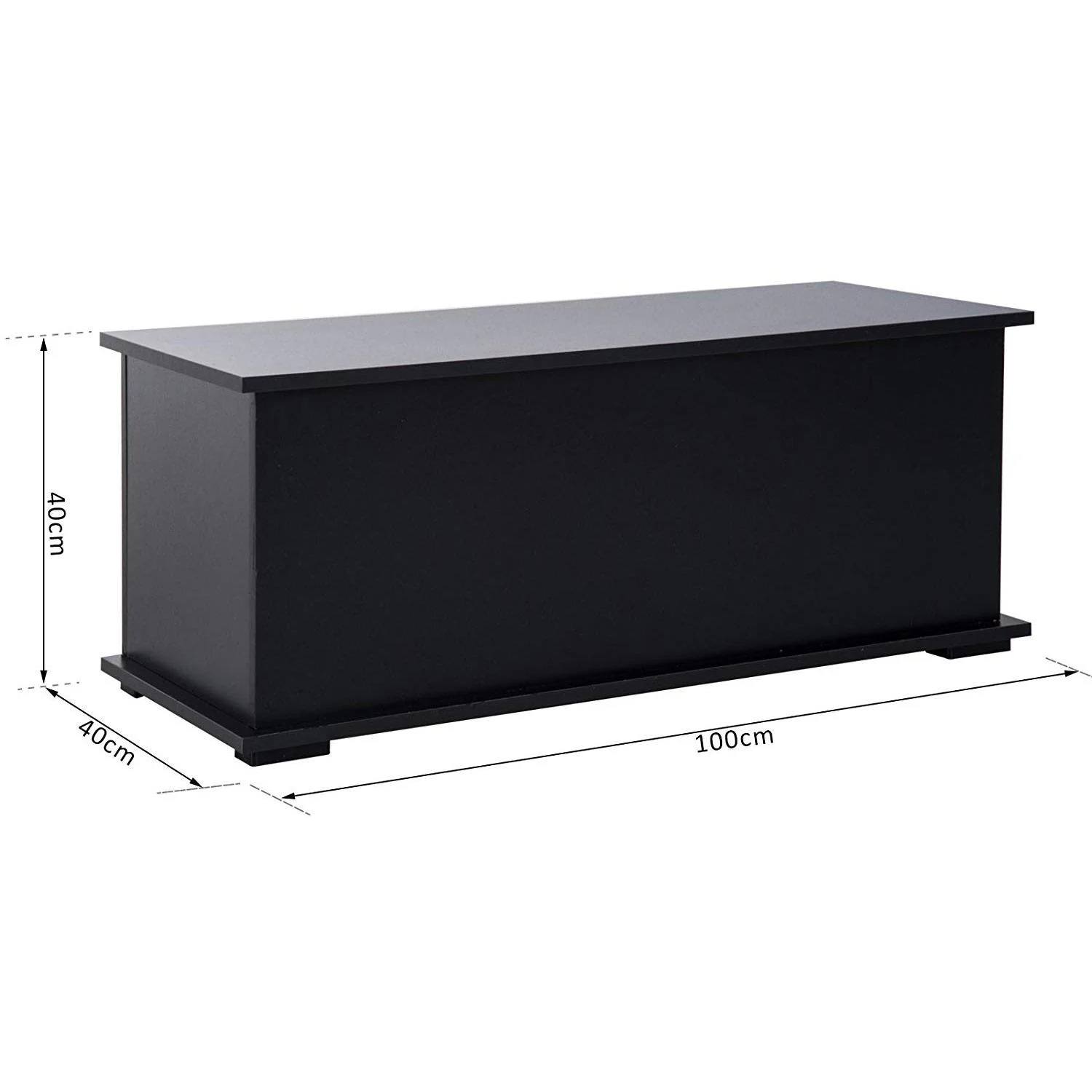 Truhe Aufbewahrungsbox Holzkiste mit klappbarem Deckel Schwarz - 1