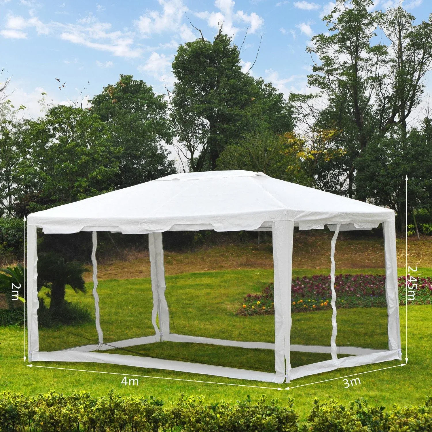 Pavillon Partyzelt mit Seitenwänden 4x3m - 4