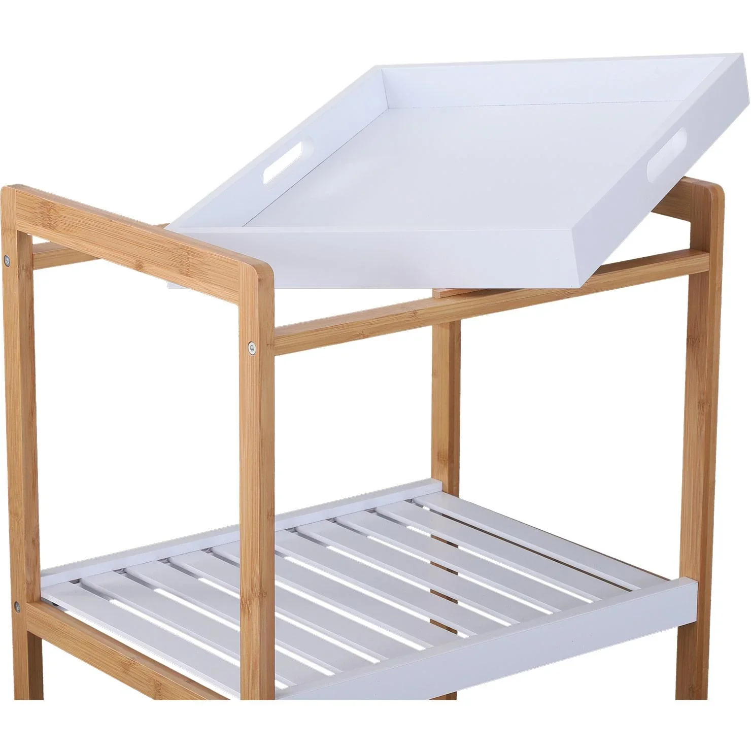 Küchenwagen rollbar Servierwagen Küchentrolley abnehmbare Topplatte 46 x 35 x 74,5 cm - 0