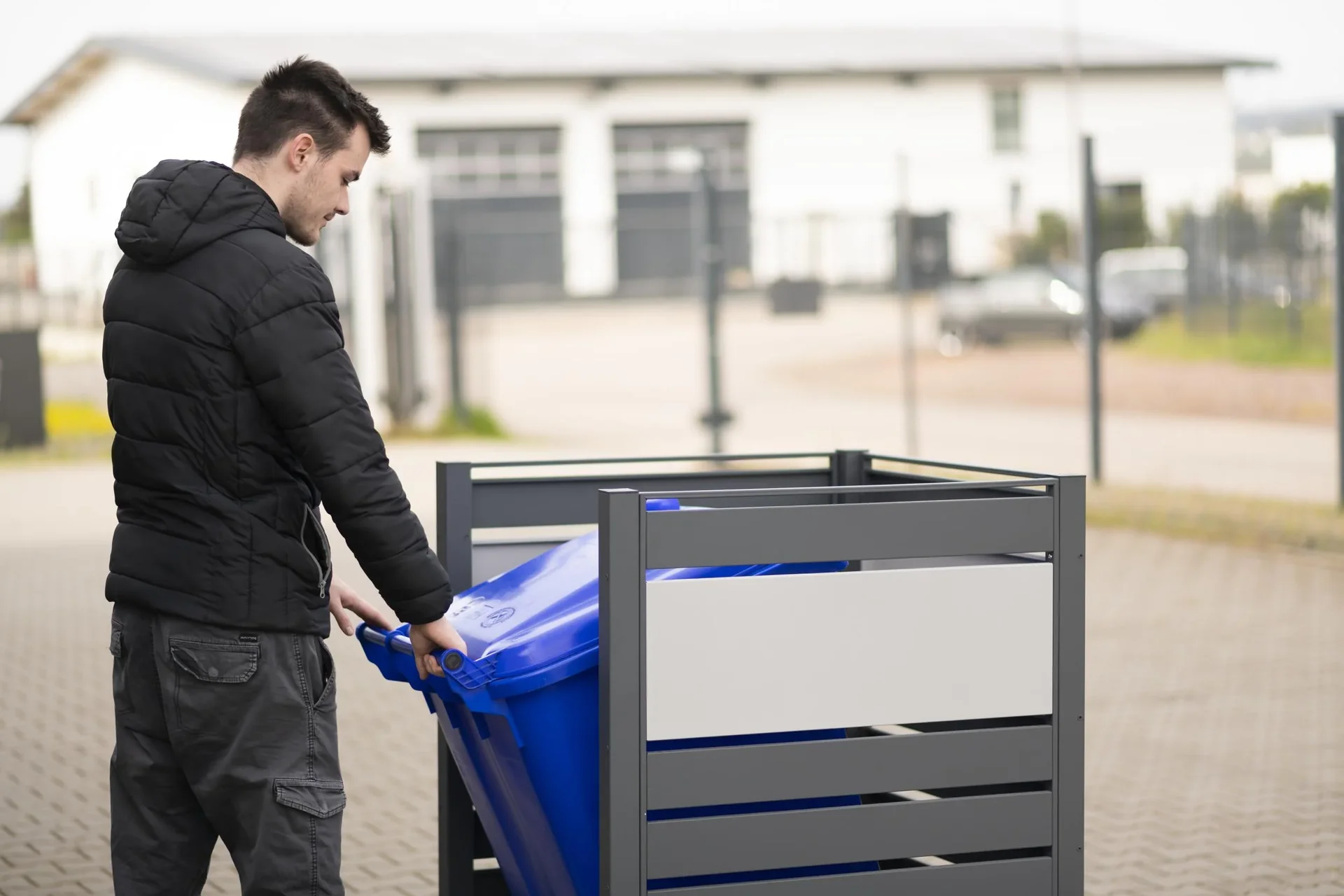 Mülltonnenverkleidung Planum 1er Box, 120 cm, anthrazit - 5