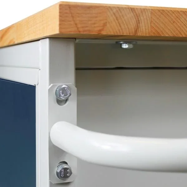 Tischwagen Etagenwagen RAL7035/7016 - 2 Schränke + 2 Fachboden, B1300xT600xH827mm - 0