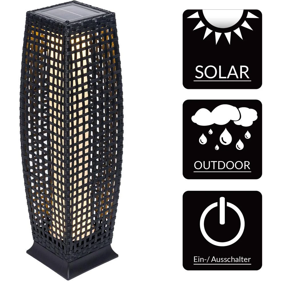 Solar-Gartenleuchte Polyrotan 25 LED 80cm - 1