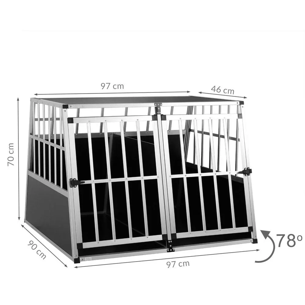 Hundetransportbox XXL 97x90x70cm Aluminium - 1