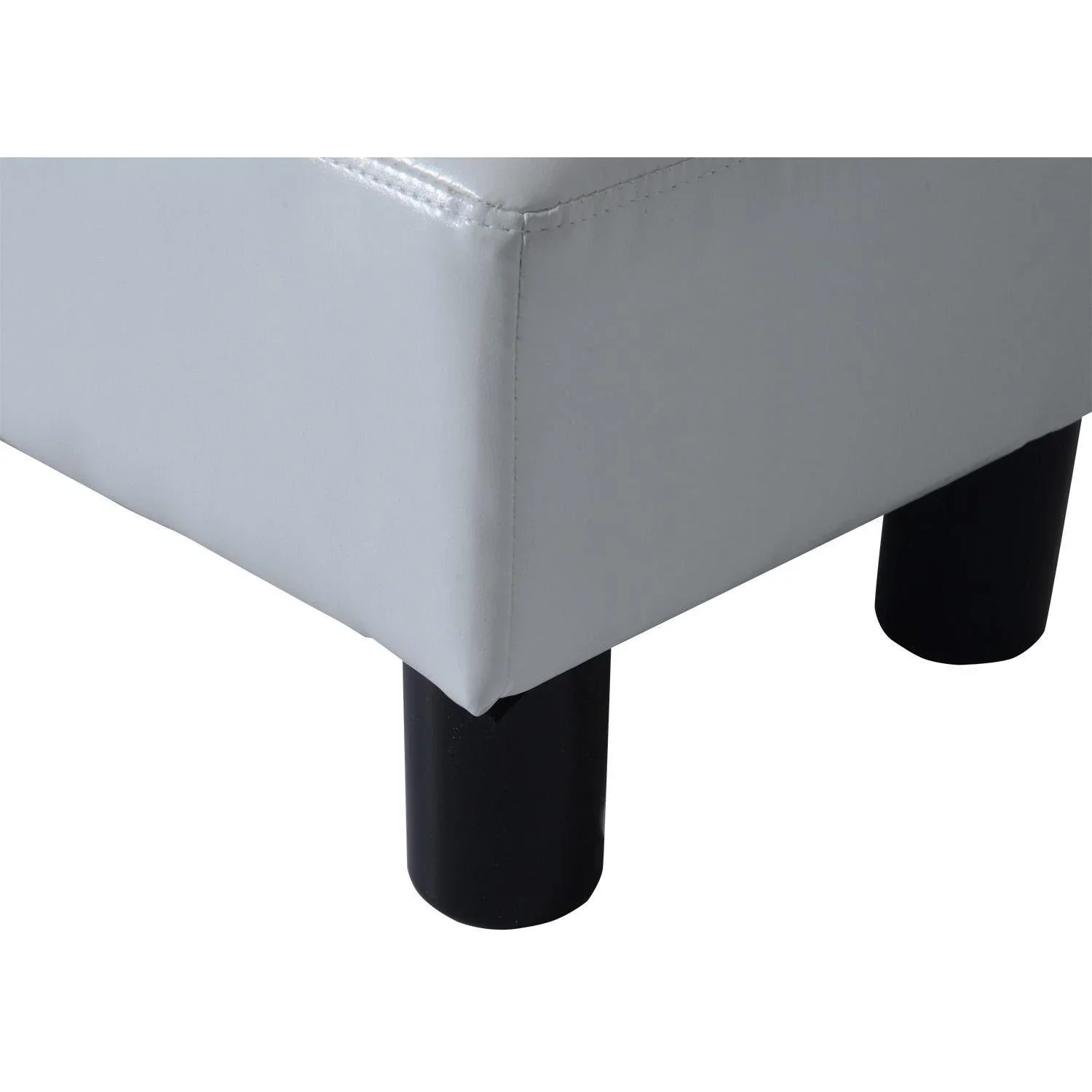 Fußhocker Sitzhocker Sitzbank Chesterfield aus Kunstleder weiß - 1