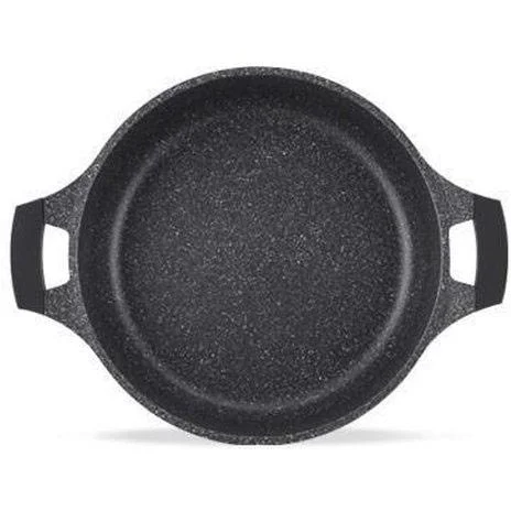 Suppenauflauf aus Marmor - mit Glasdeckel schwarz - 34 CM - 1