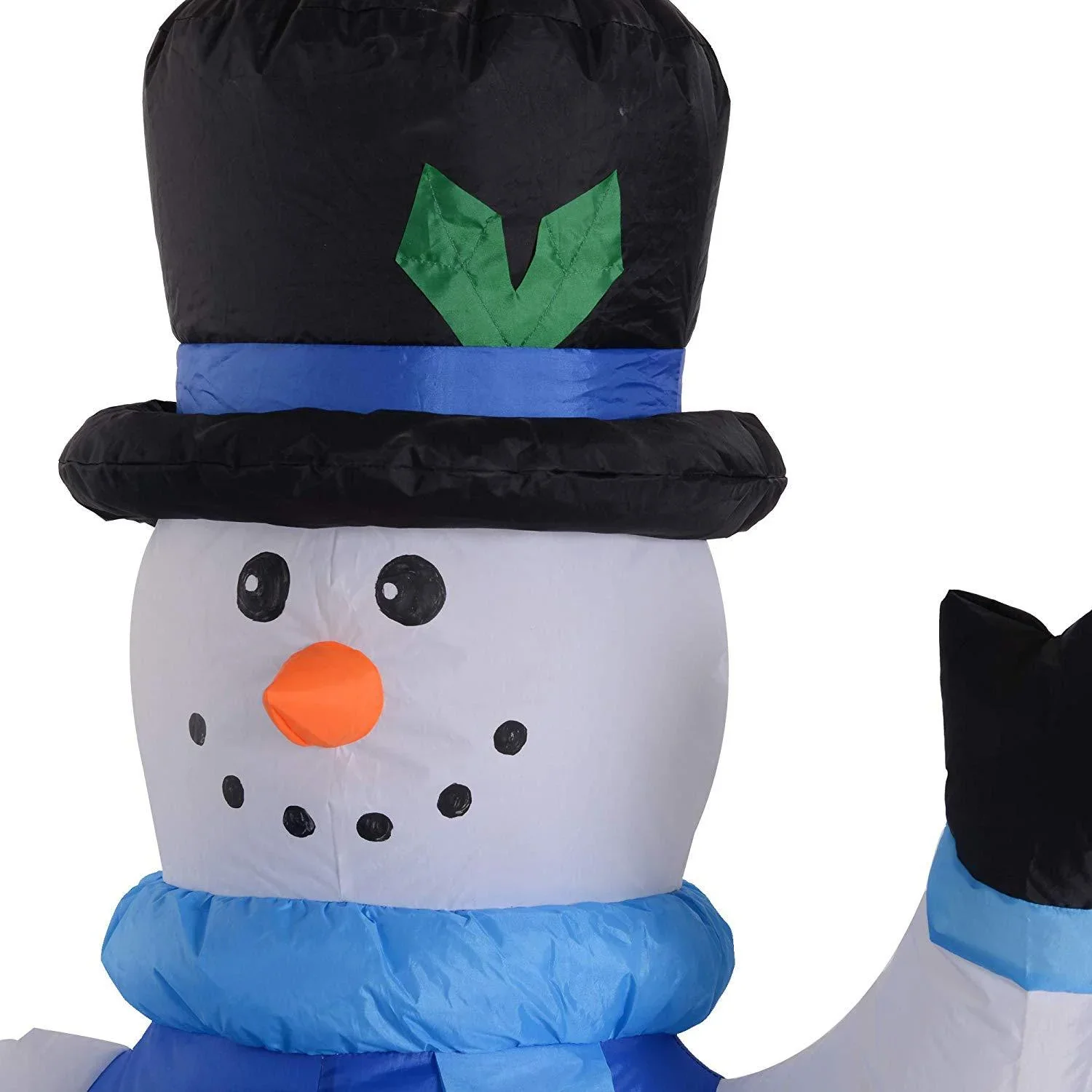 Schneemann Familie Selbstaufblasbare Weihnachtsdeko LED Blau - 1