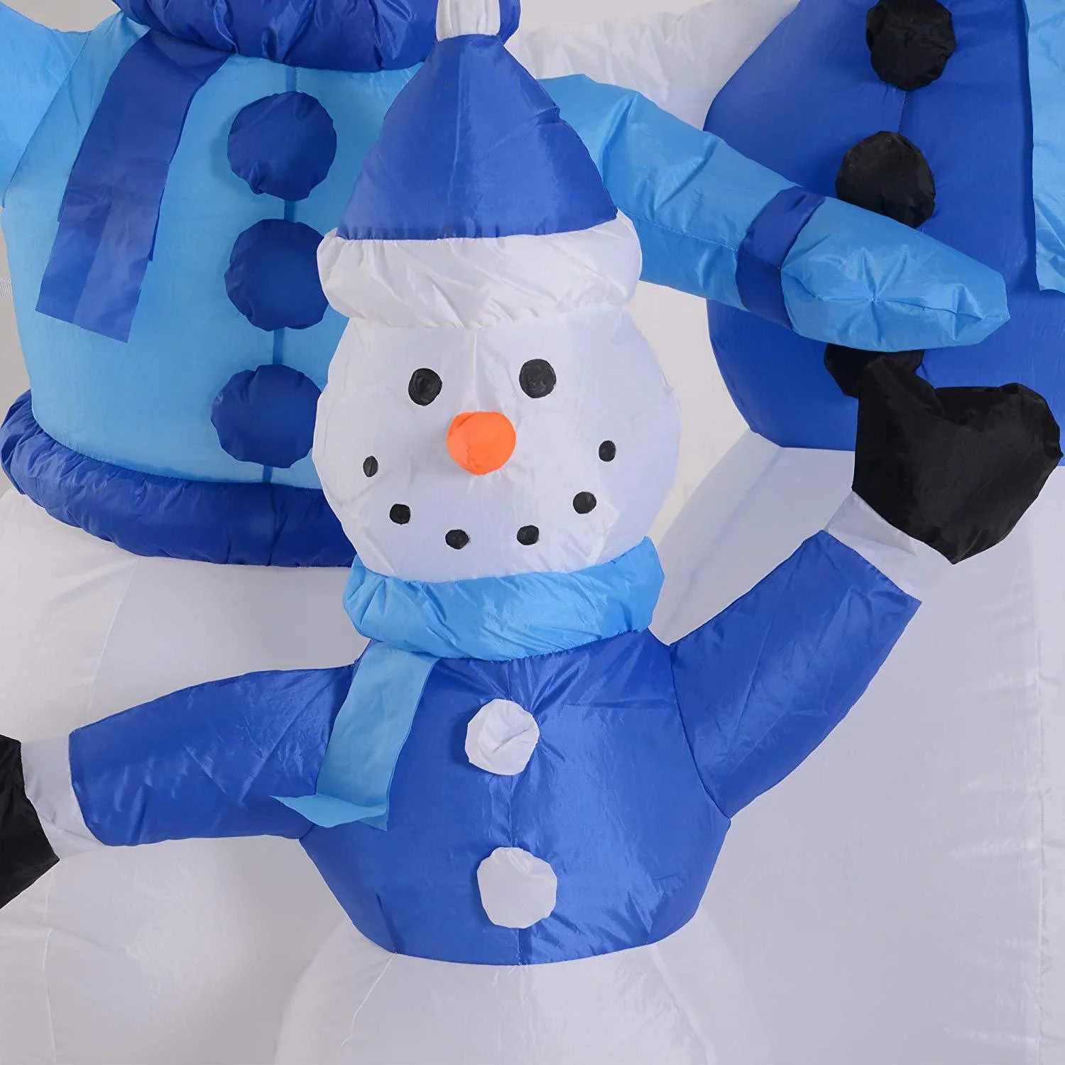 Schneemann Familie Selbstaufblasbare Weihnachtsdeko LED Blau - 2