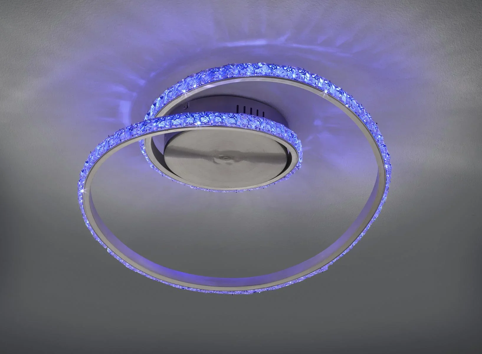 LED-Deckenleuchte RUBIN, 19 W RGBW, 3000K, 1700 lm, Fernbedienung, Alu gebürstet, Kristall-Cover - 2