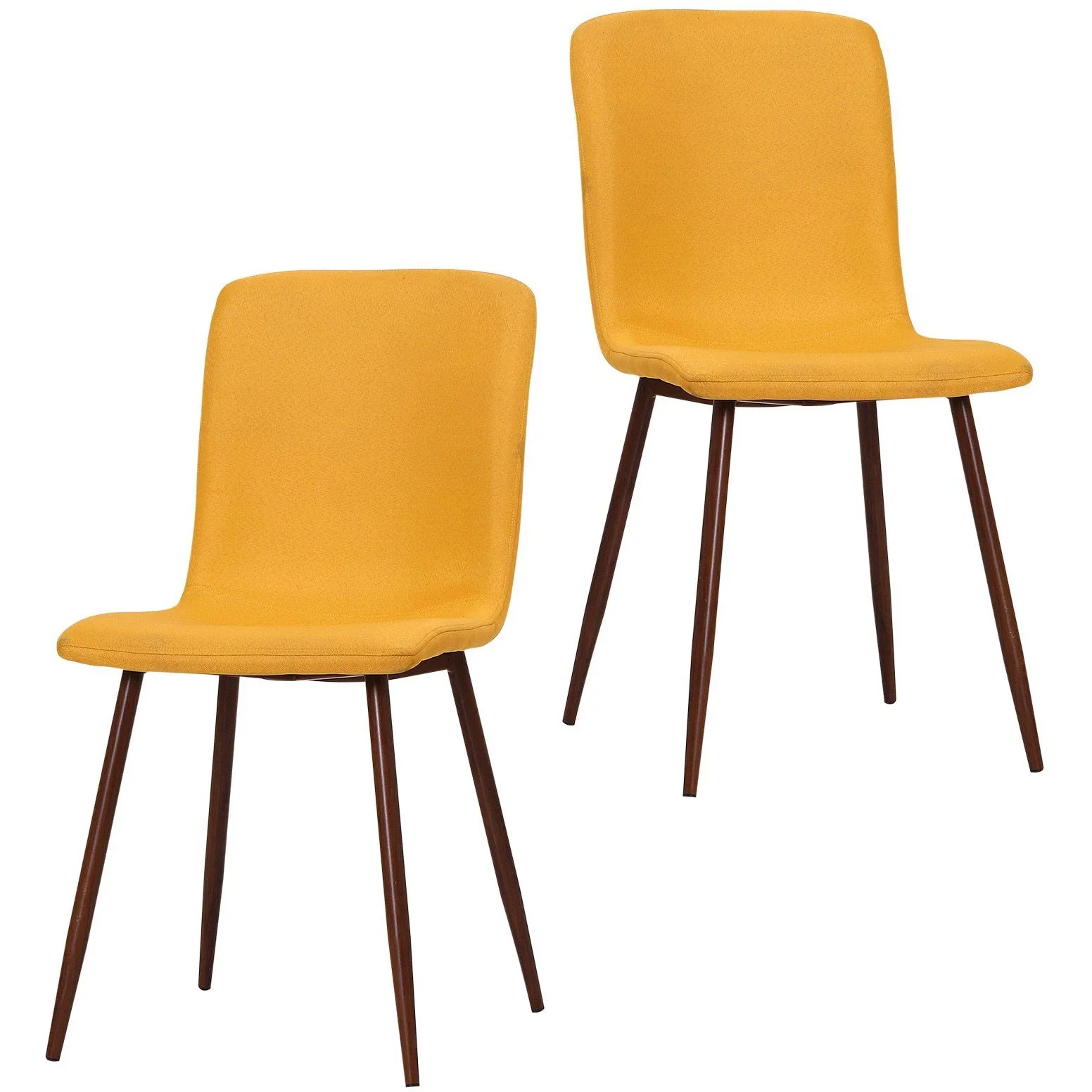 2er-Set Esszimmerstuhl Küchenstuhl Wohnzimmerstuhl Polsterstuhl Leinenbezug Metallfuß Blau 43 x 56,5 x 85 cm - 0