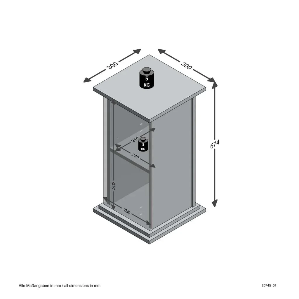 FMD Akzenttisch mit Tür 57,4 cm Materialfarbe - 1