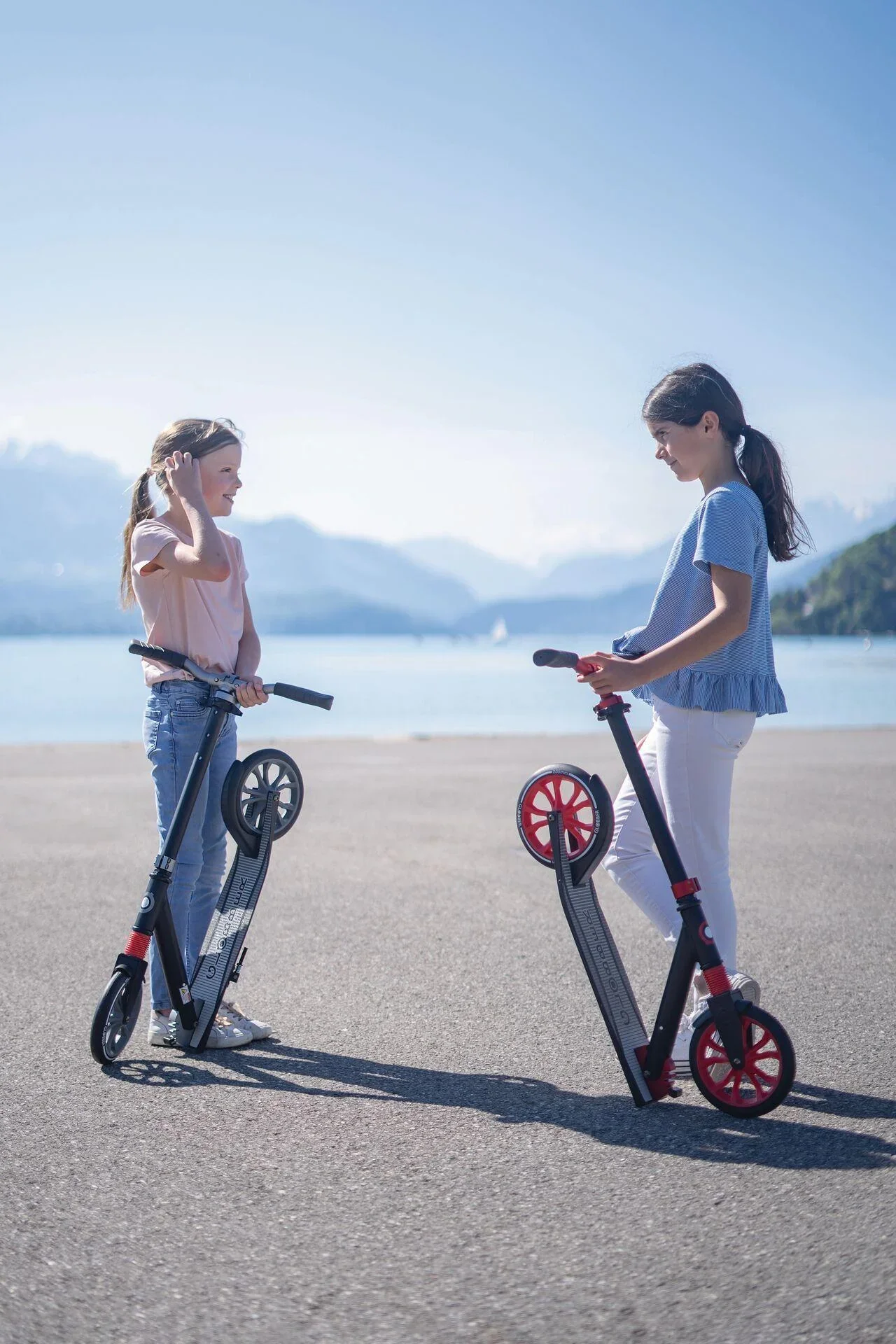 NL 205 Tretroller, 205 mm, ABEC 7, höhenverstellbar, Frontfederung, Klappmechanismus, schwarz-rot - 6