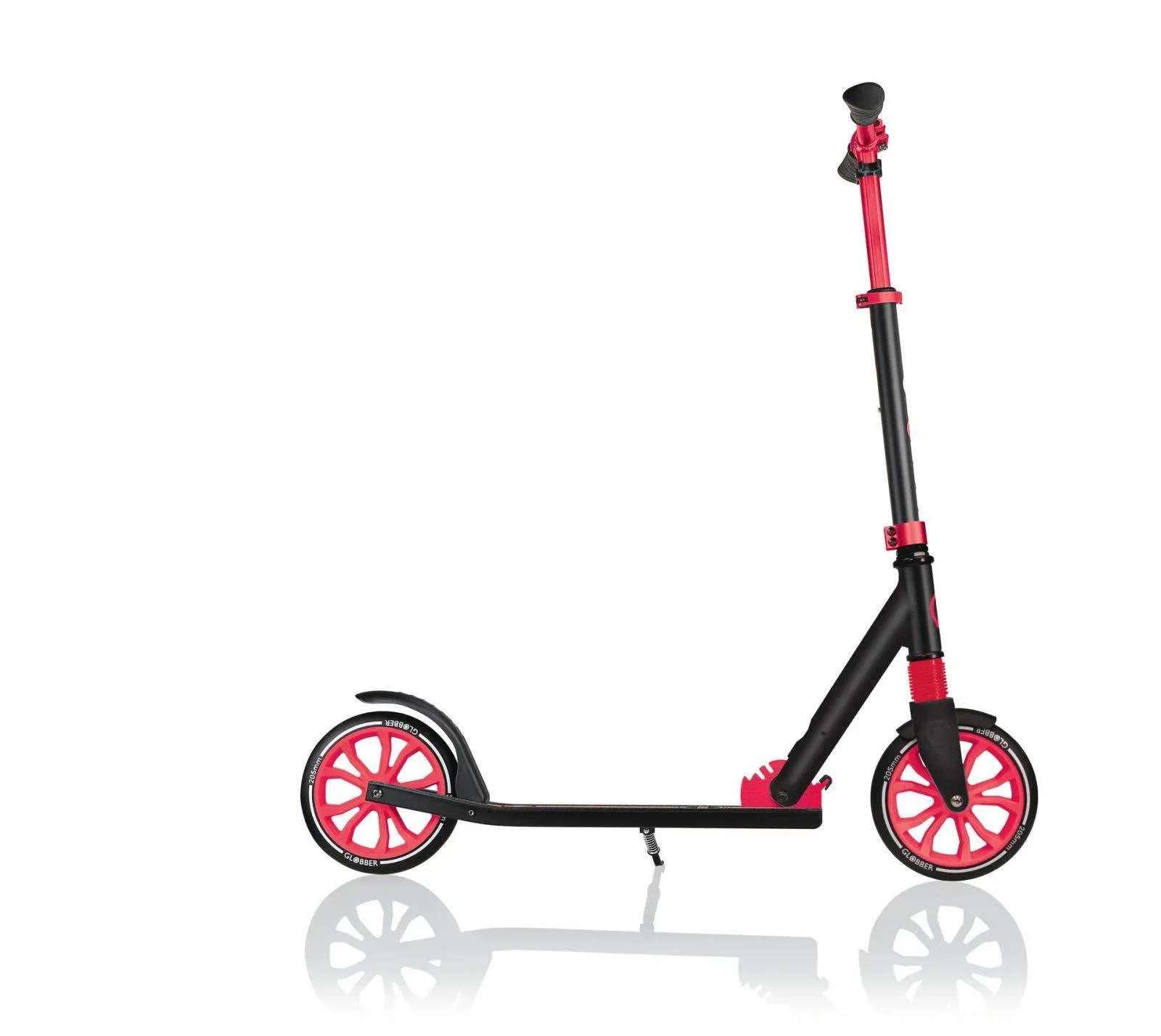 NL 205 Tretroller, 205 mm, ABEC 7, höhenverstellbar, Frontfederung, Klappmechanismus, schwarz-rot - 7