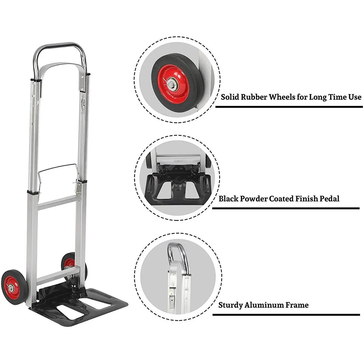 Aluminium-Trolley - 70kg - 72x41x11cm - Plattform 35 x 24 cm - 2