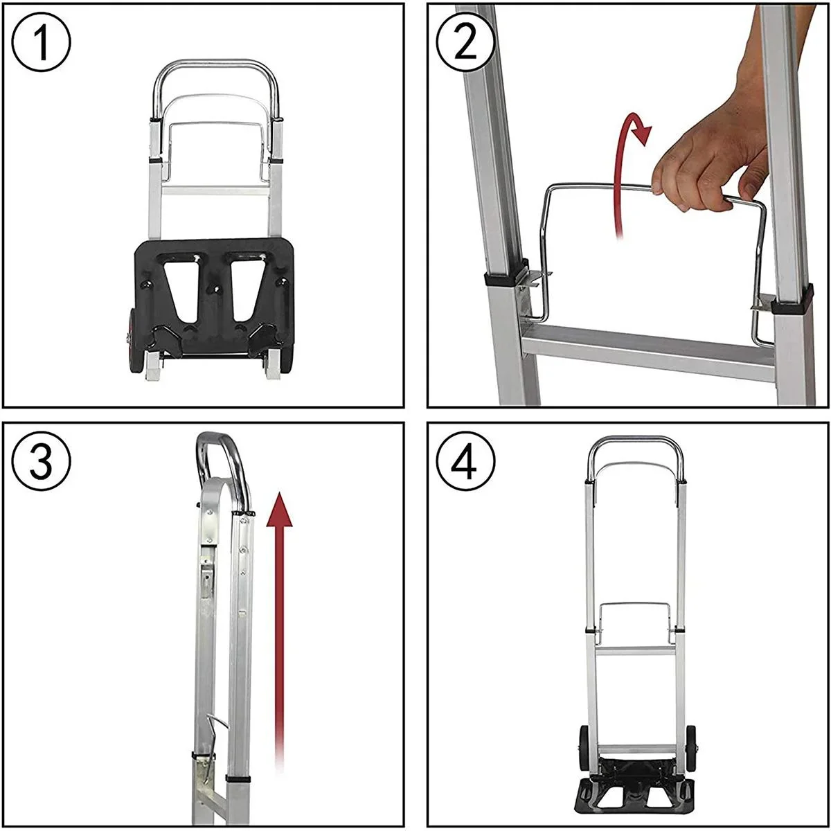 Aluminium-Trolley - 70kg - 72x41x11cm - Plattform 35 x 24 cm - 4