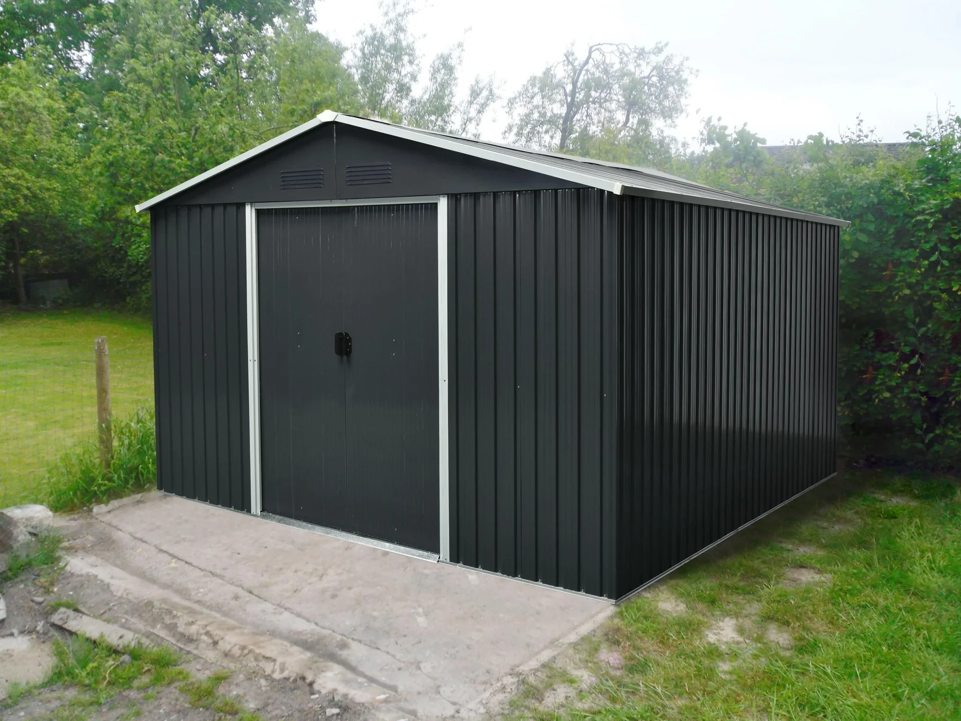 Gerätehaus Dresden II 1012, Schiefer/Creme - 1