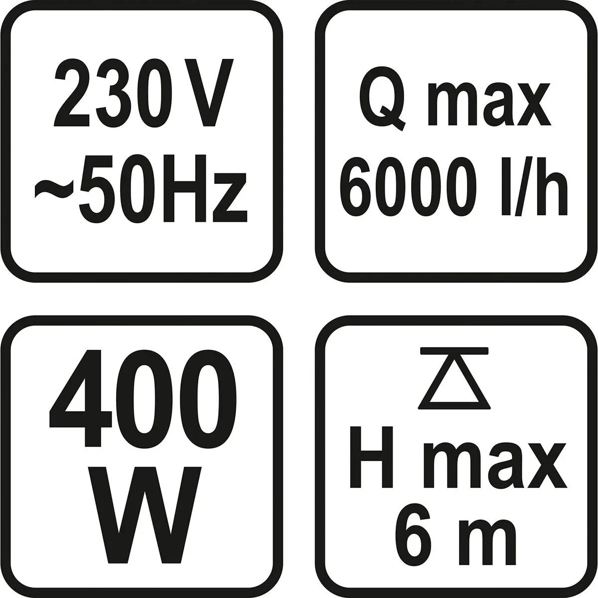 Unterwasserpumpe - 400W - 6000l/h - 0