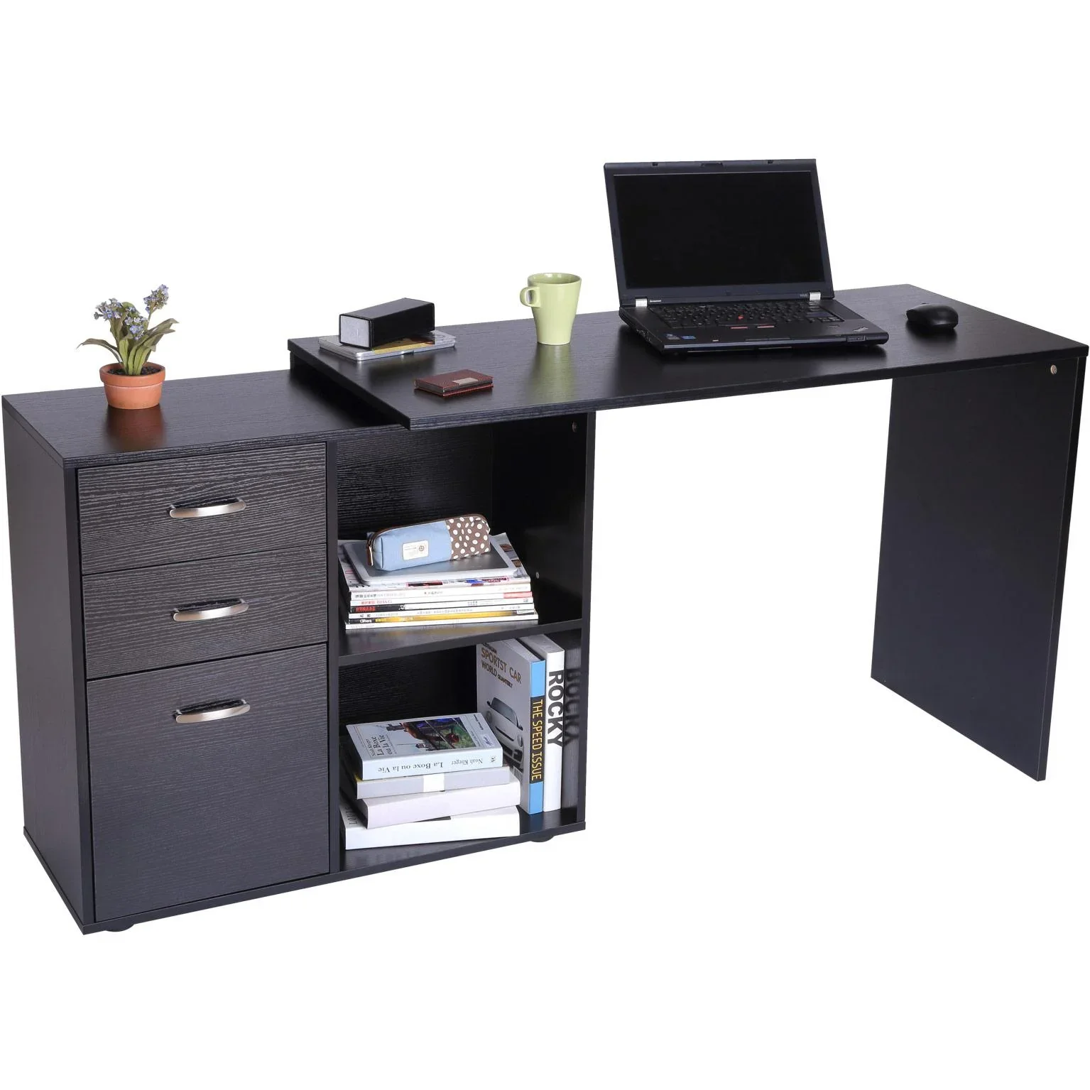 Computertisch MDF, schwarz - 0