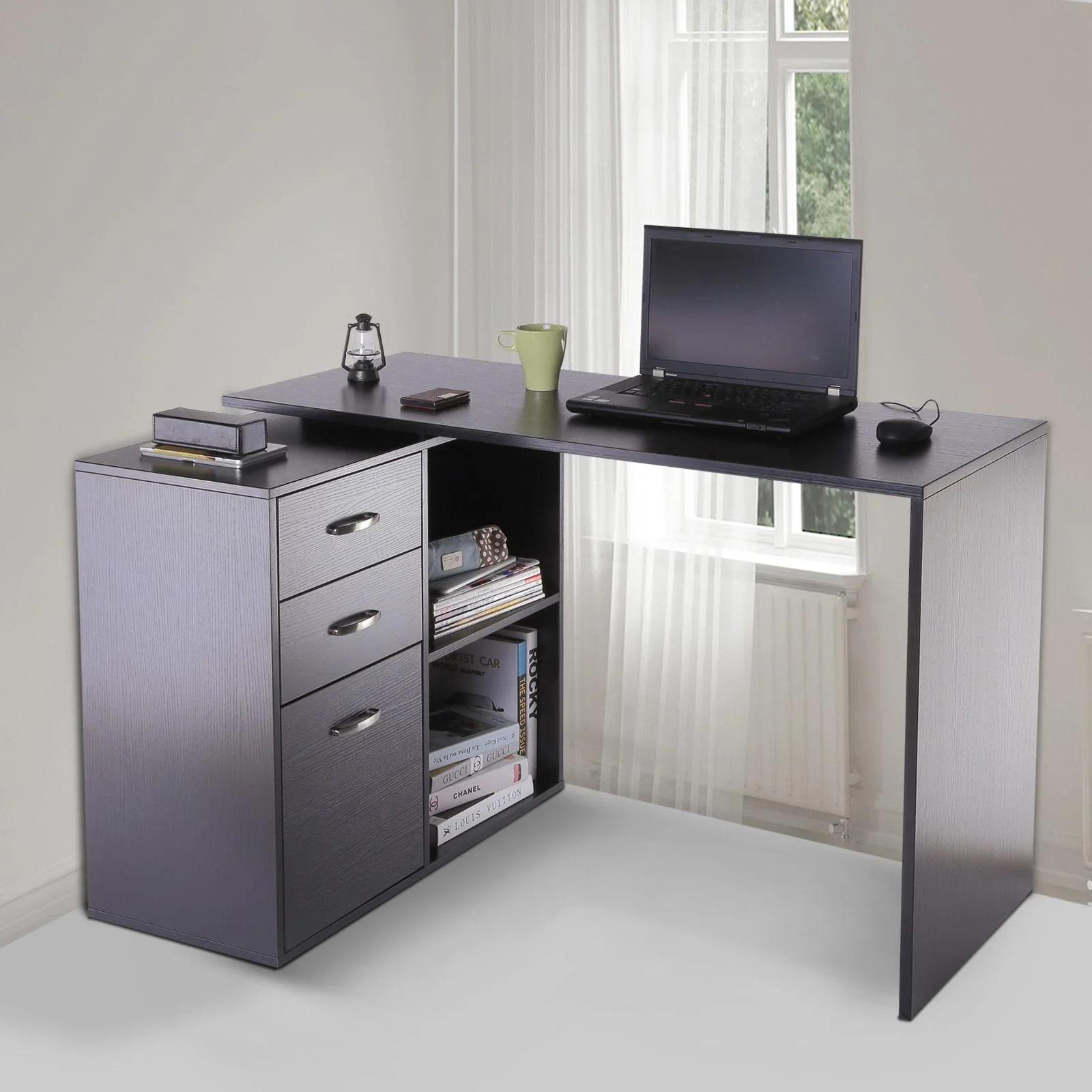 Computertisch MDF, schwarz - 3