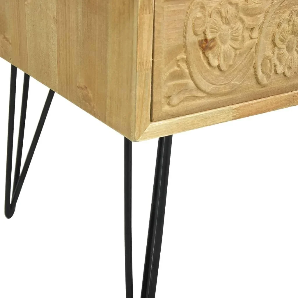Couchtisch mit 2 Schubladen 80x40x40,5 cm verarbeitetes Holz braun - 0