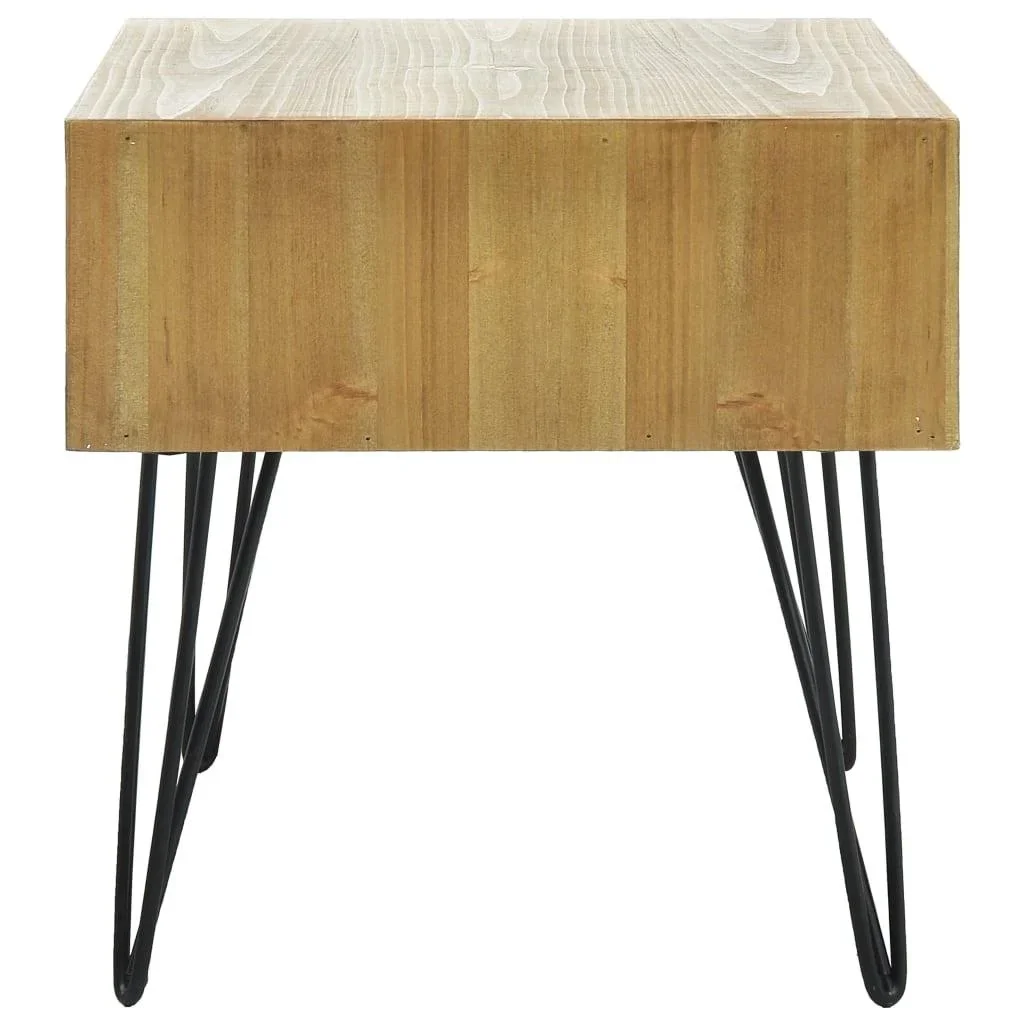 Couchtisch mit 2 Schubladen 80x40x40,5 cm verarbeitetes Holz braun - 2