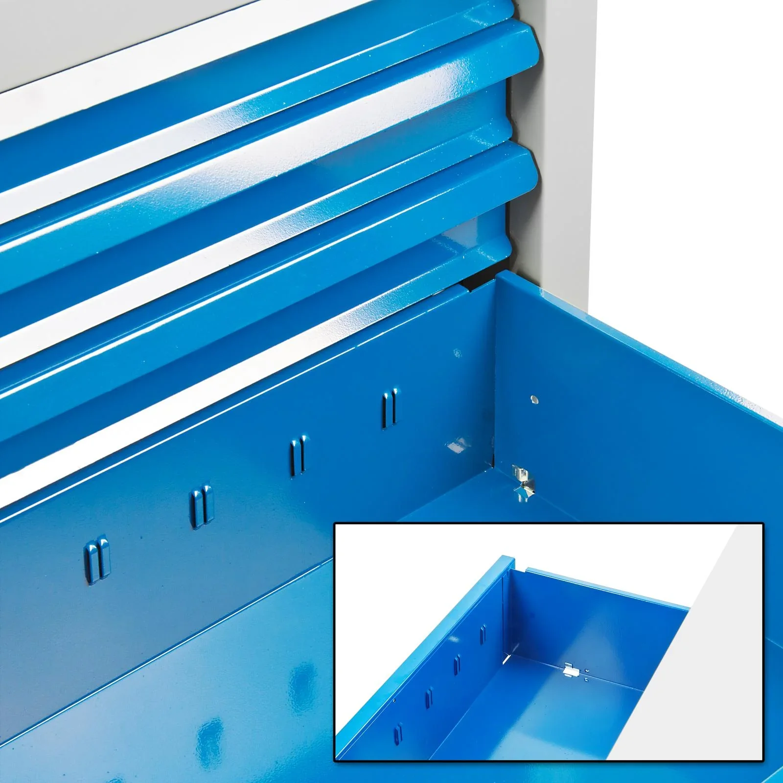 Schubladenschrank / Werkzeugschrank mammut, 6 Schubladen, RAL 7035 / 5012 - 2